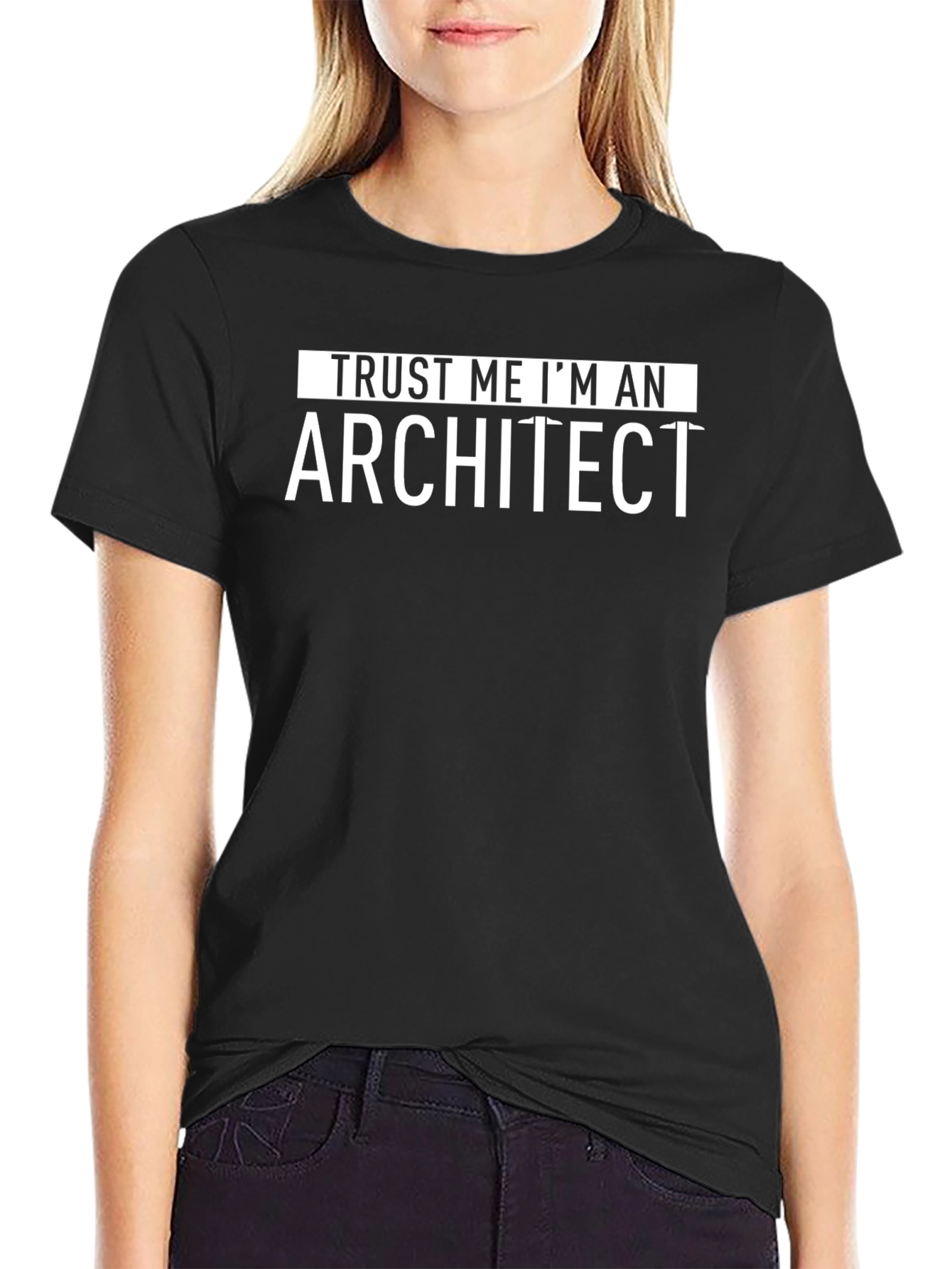 Black Trust Me I'm An Architect Black T-Shirt view 2