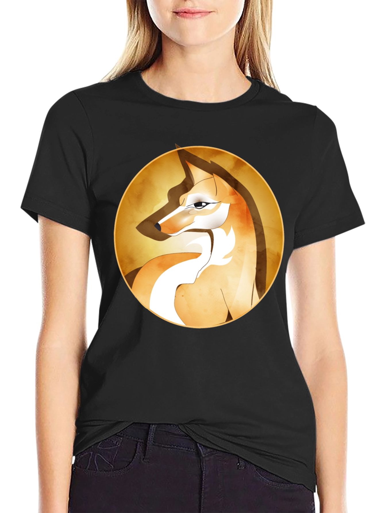 Black Fox Graphic Tee - Stylish Animal Print T-Shirt view 2