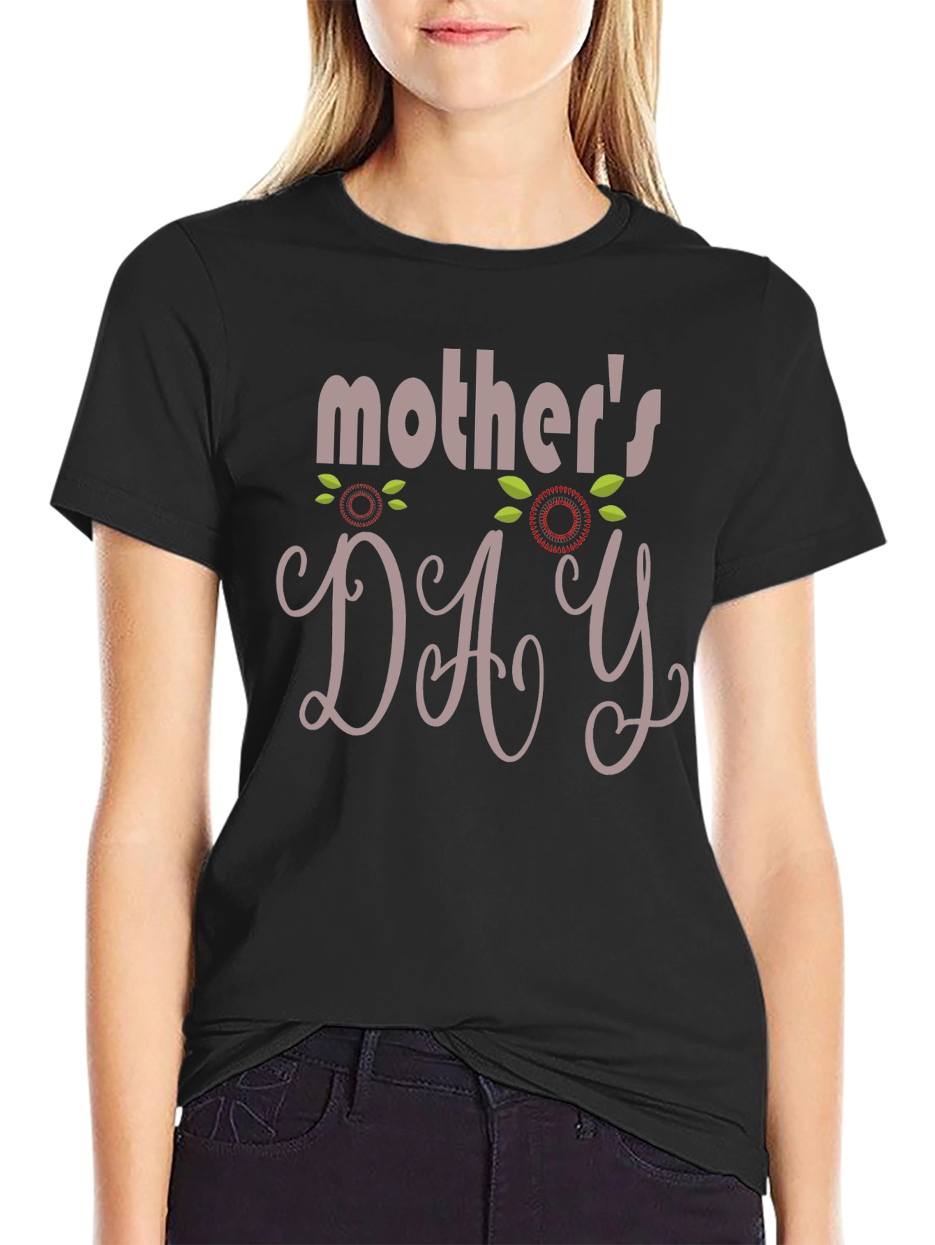 Black Mother's Day T-Shirt - Graphic Tee view 2