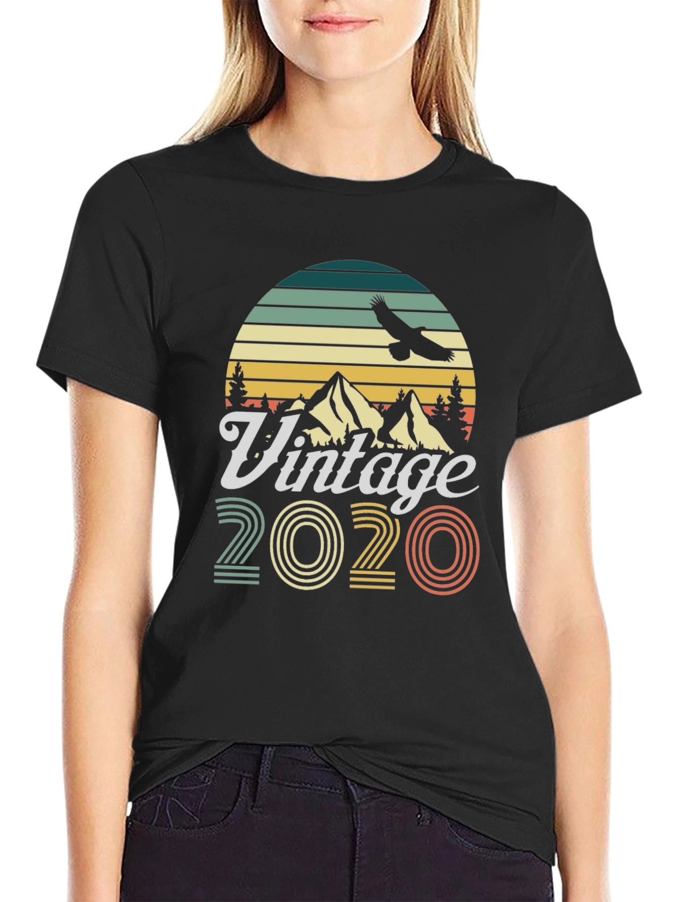 Black Vintage 2020 Graphic T-Shirt view 2