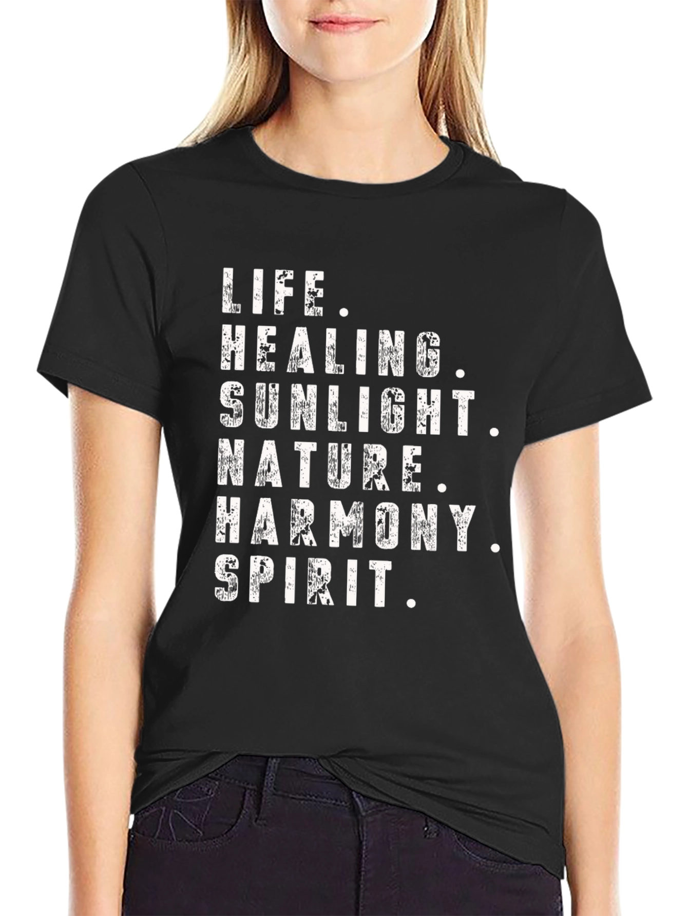 Black Life Healing Spirit Graphic Tee - Black view 2