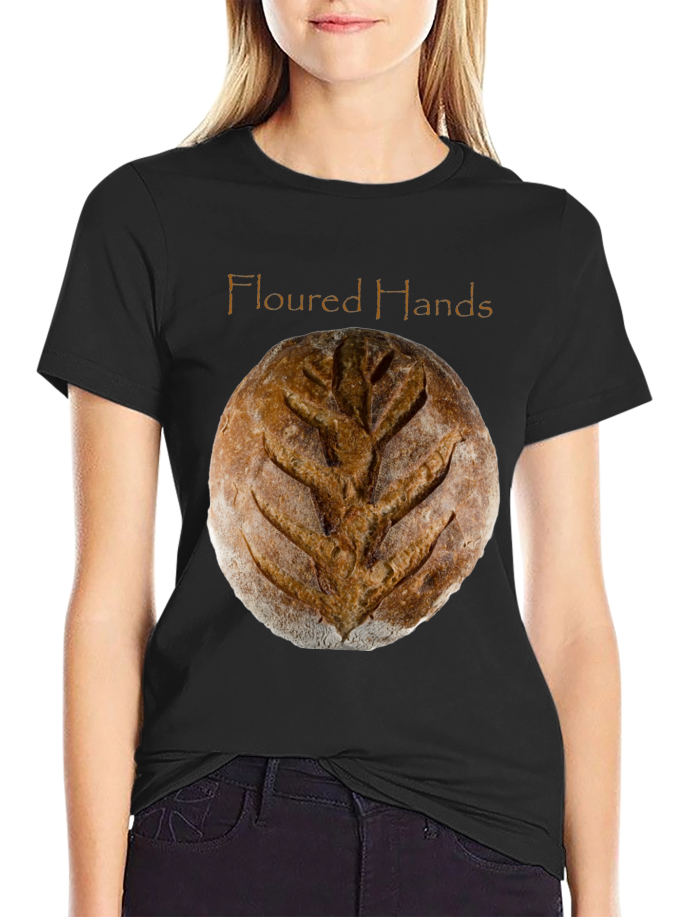 Black Floured Hands Bread T-Shirt view 2