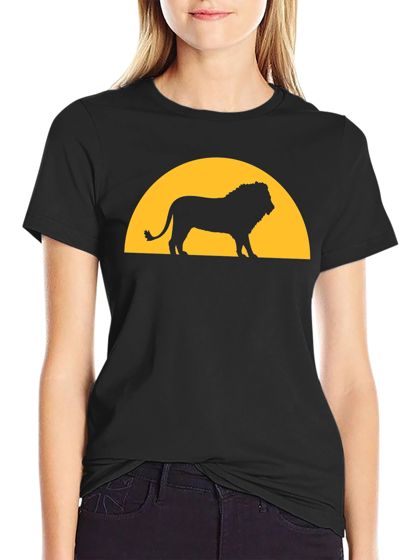 Black Lion Sunset Graphic Tee - Black T-Shirt view 2