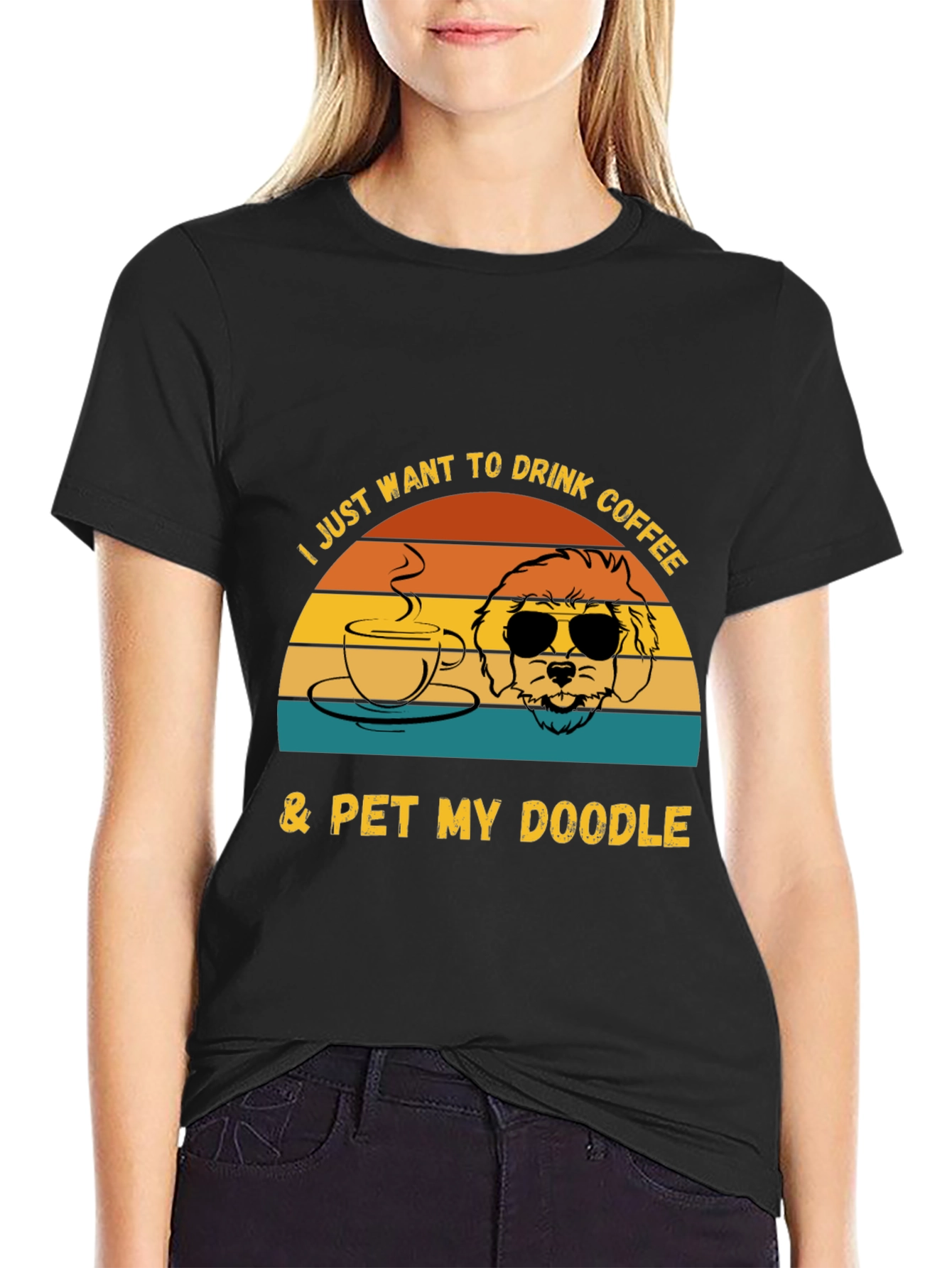 Black Coffee & Doodles T-Shirt - Perfect for Dog Lovers view 2
