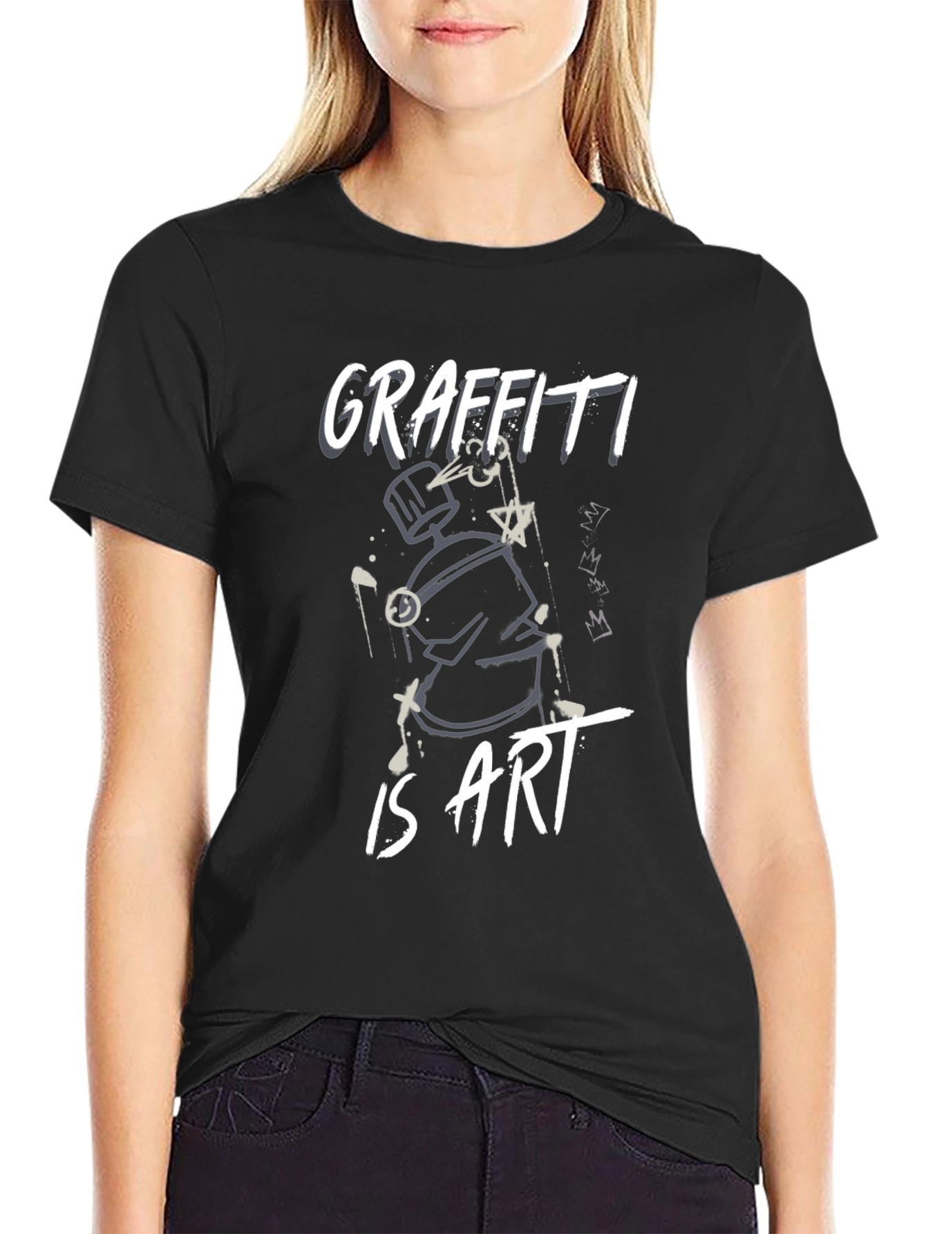 Black Graffiti Is Art Black T-Shirt view 2