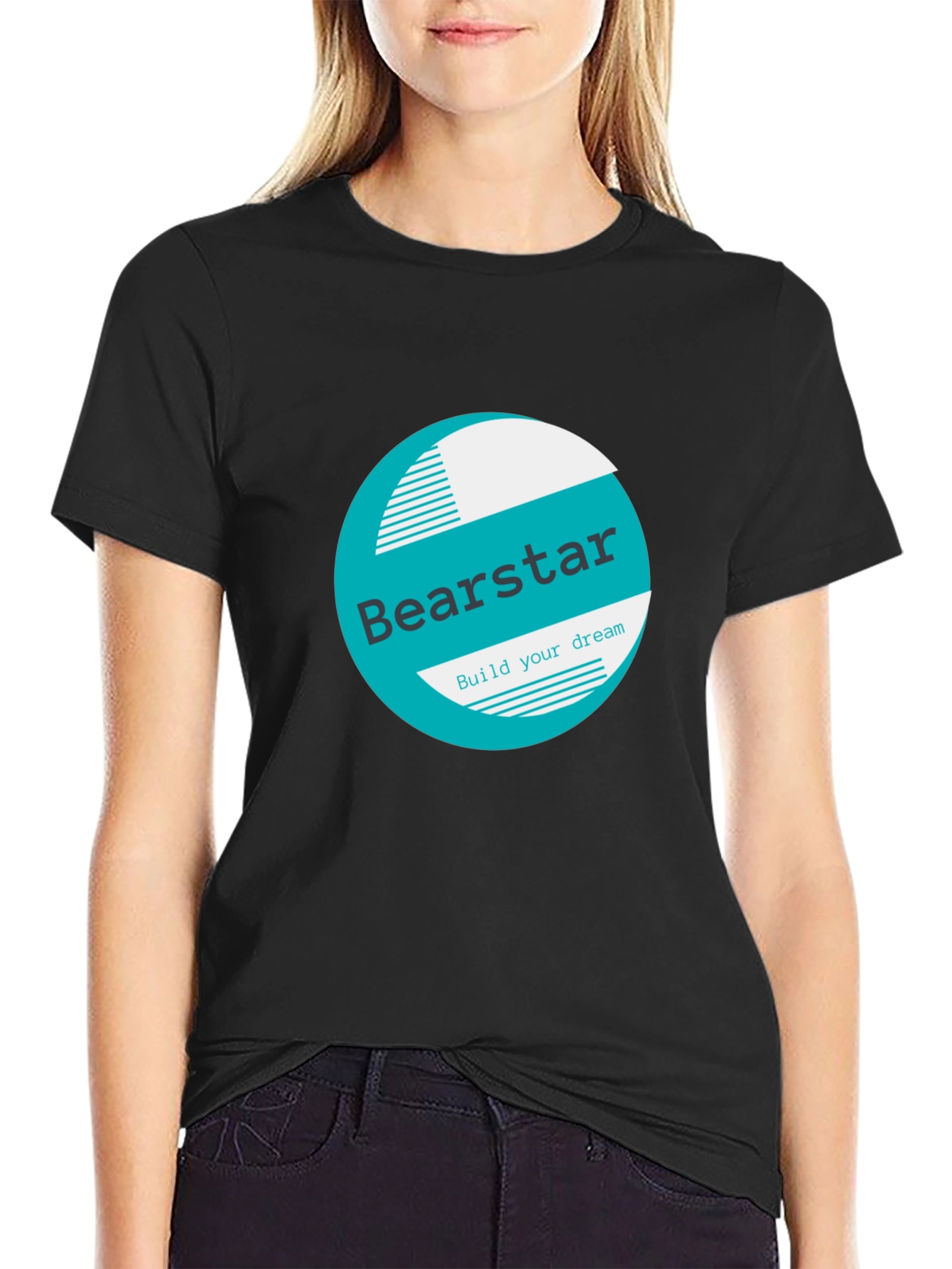 Black Bearstar Graphic Black T-Shirt view 2