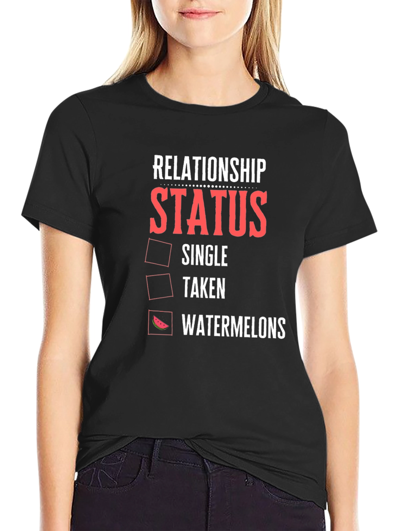 Black Relationship Status: Watermelons T-Shirt view 2