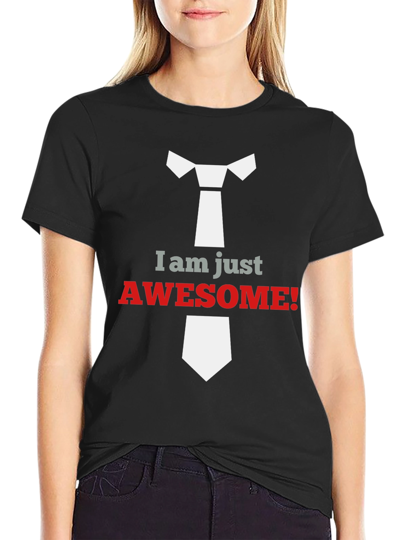Black Awesome Tie Graphic T-Shirt view 2