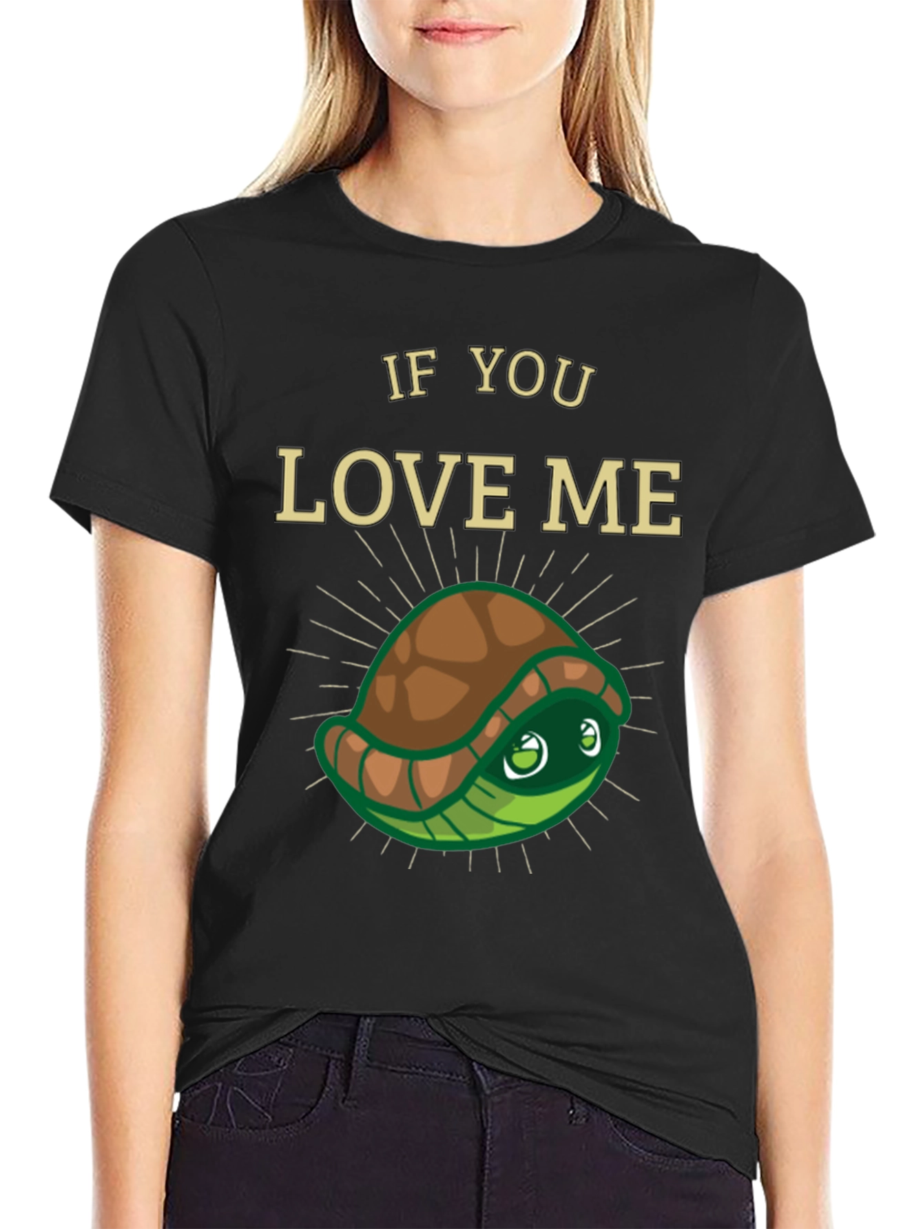 Black If You Love Me Turtle T-Shirt view 2