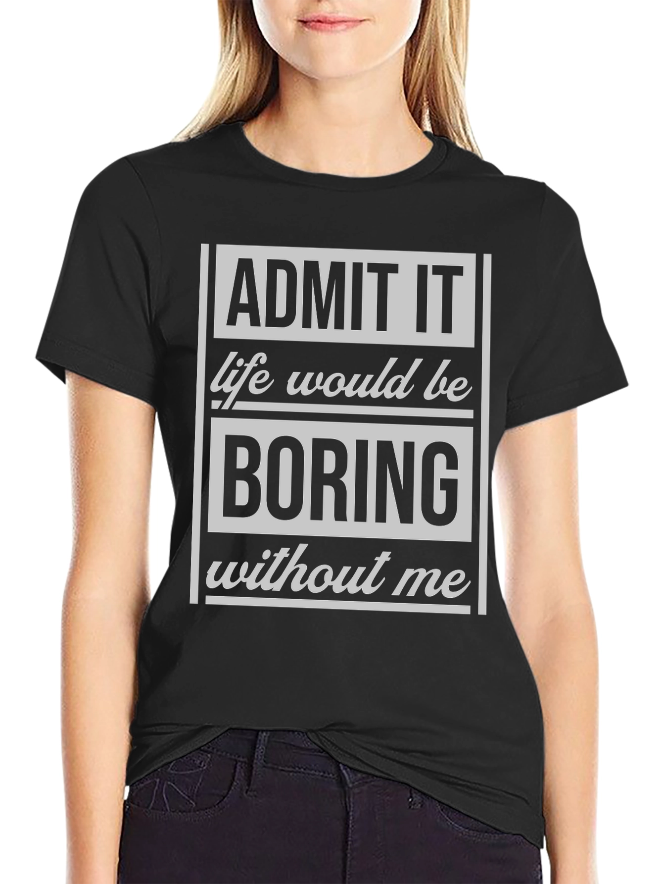 Black Funny "Admit It" Graphic Tee view 2