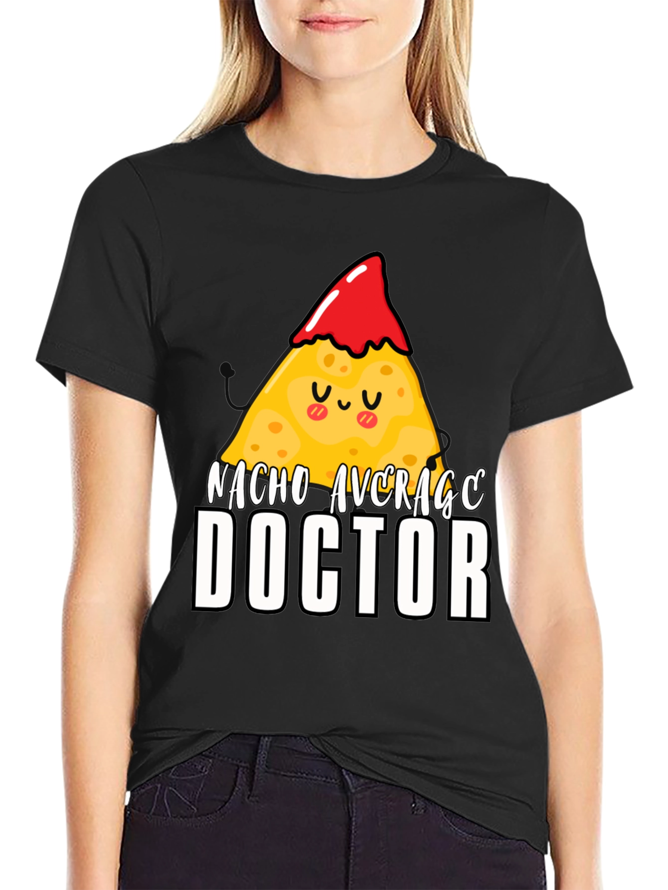 Black Nacho Average Doctor Graphic T-Shirt Funny Tee view 2