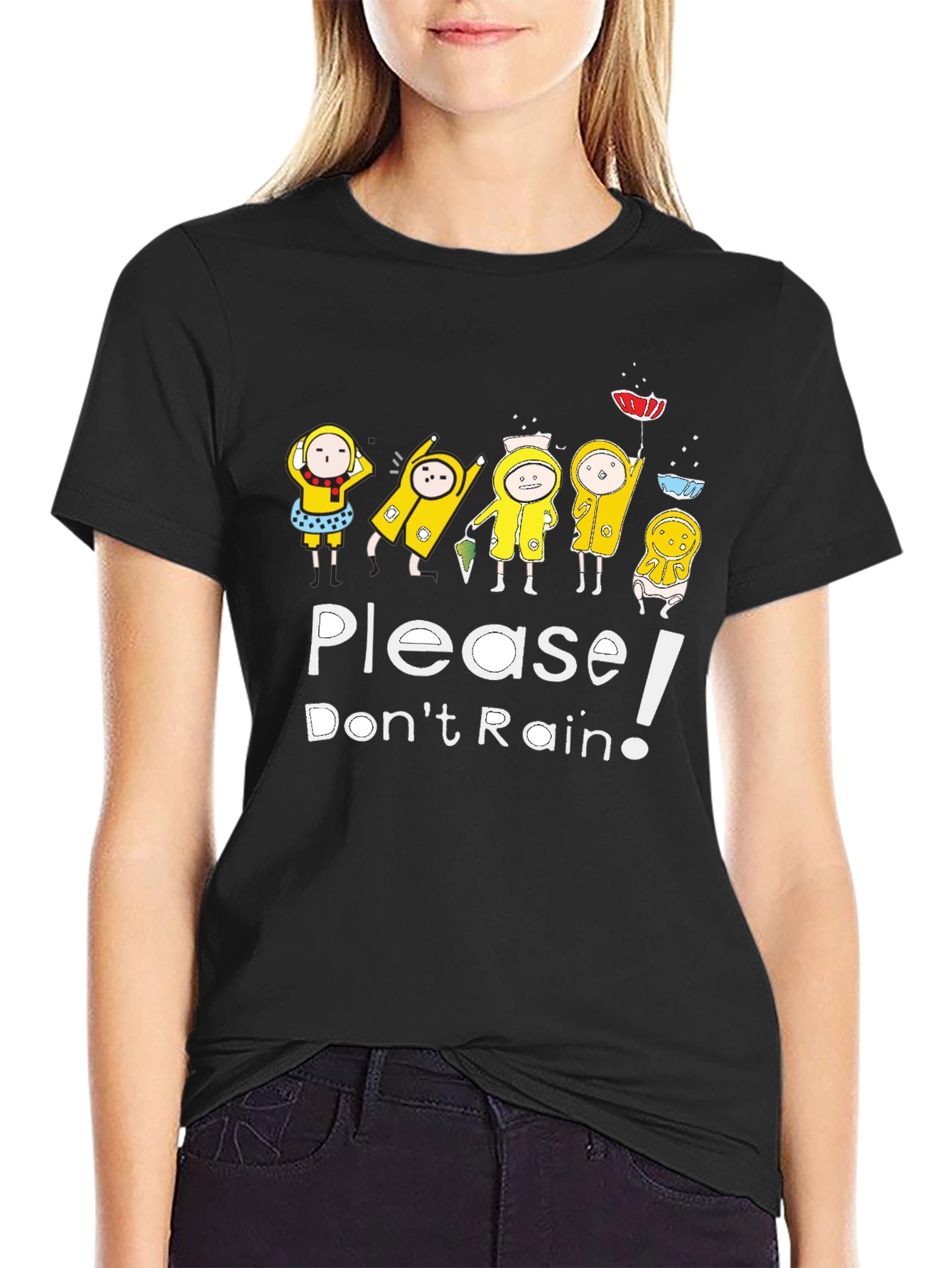 Black Please Don't Rain Graphic T-Shirt view 2