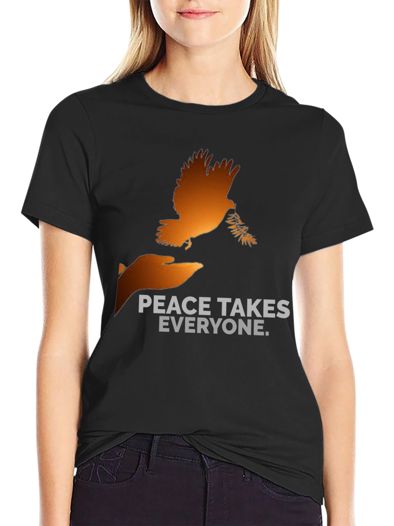 Black Peace Takes Everyone Graphic T-Shirt view 2