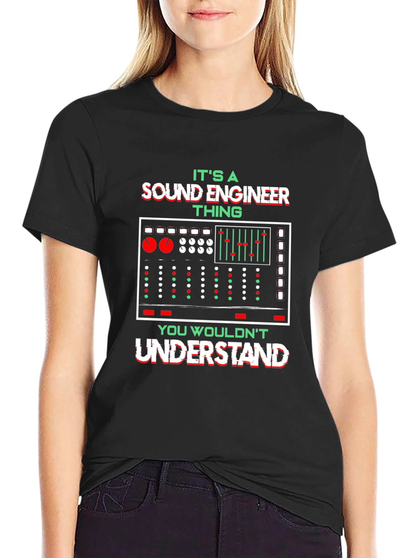 Black Sound Engineer Thing Graphic Tee view 2