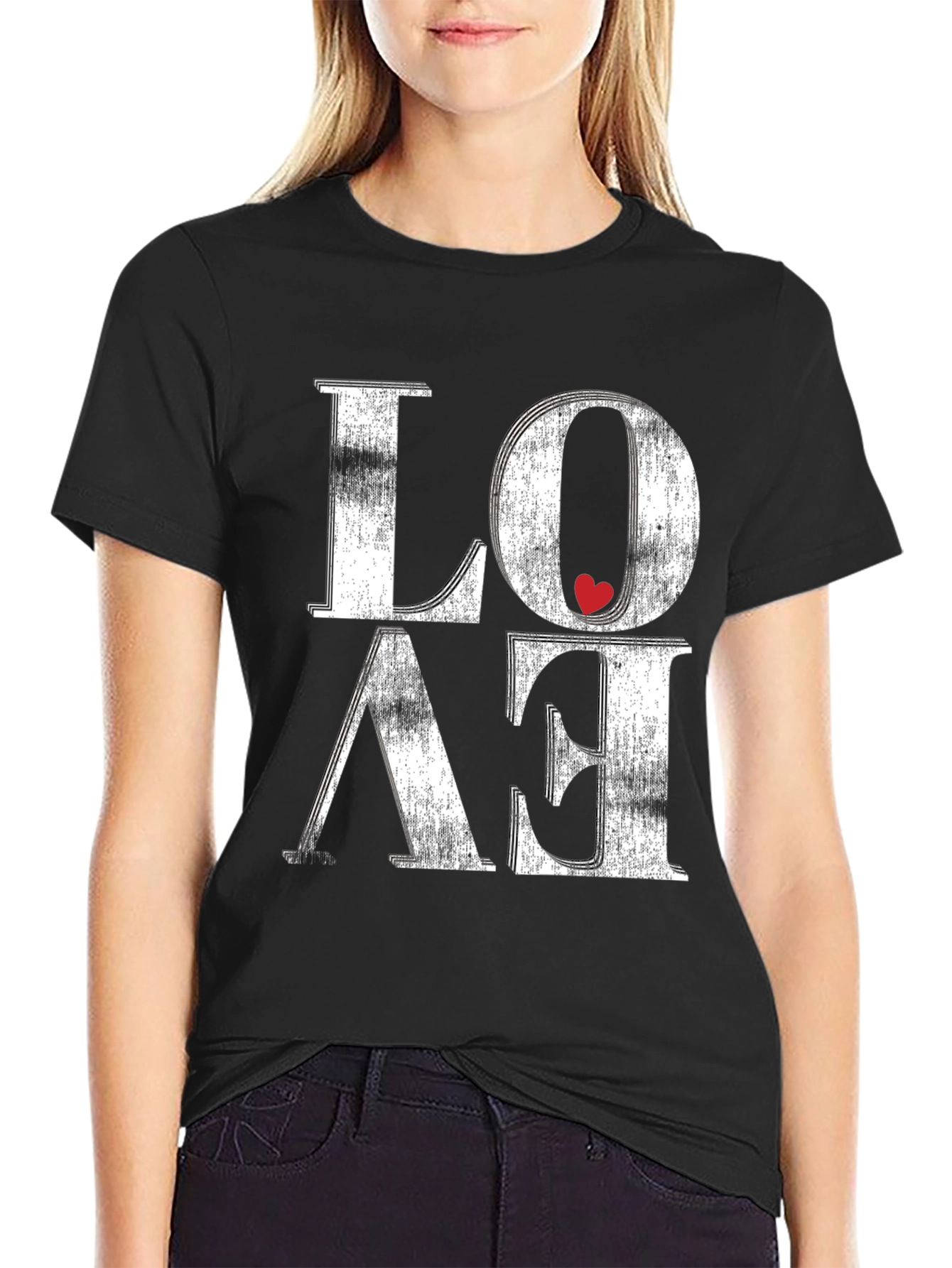 Black Love Graphic Tee - Distressed Print view 2