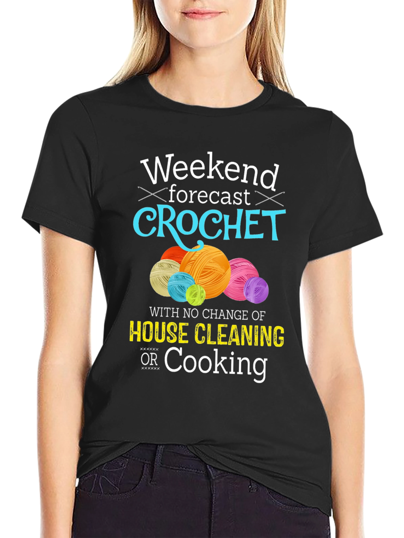 Black Weekend Crochet T-Shirt - No Cleaning or Cooking view 2