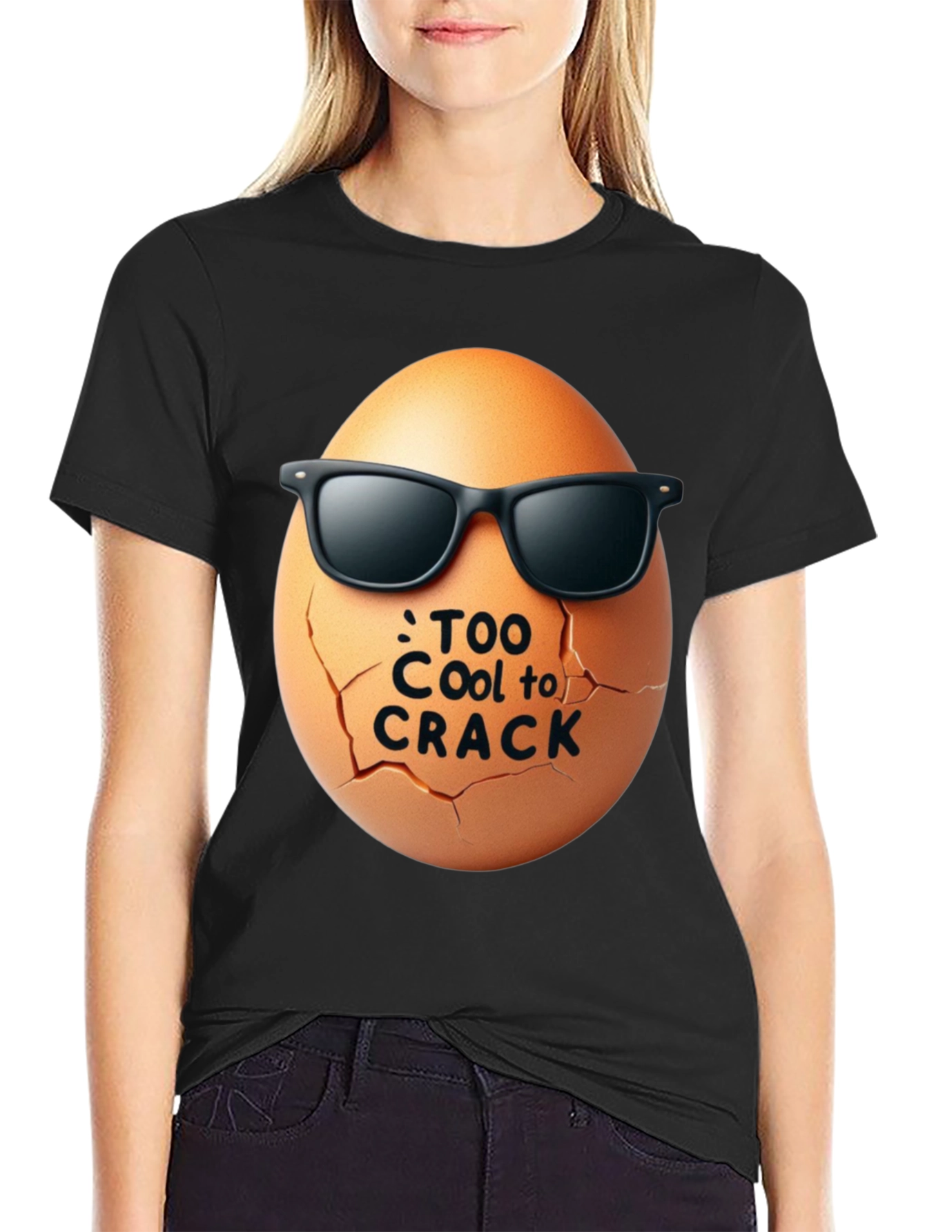 Black Cool Egg Graphic Tee - Too Cool to Crack view 2