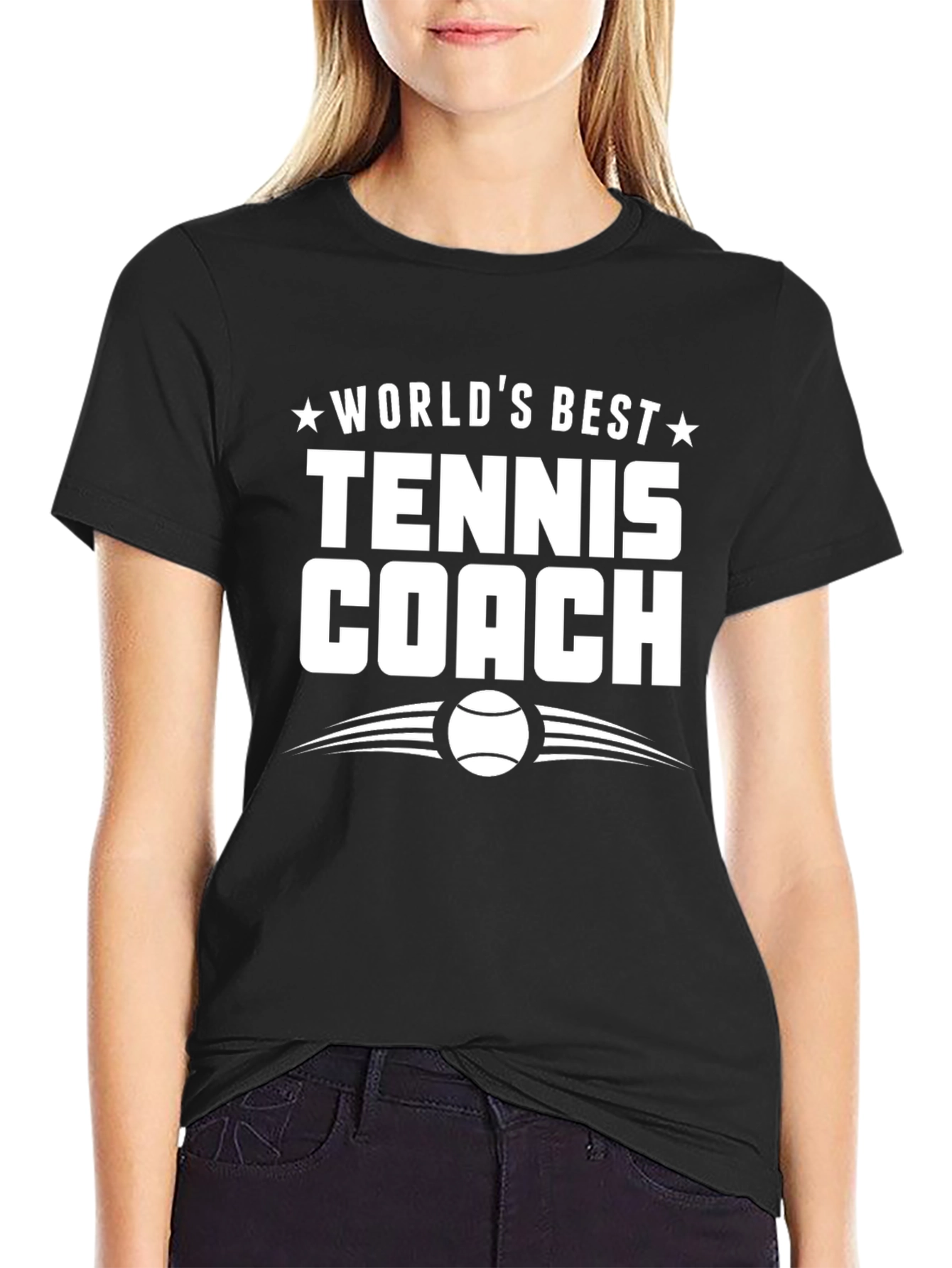 Black World's Best Tennis Coach T-Shirt view 2