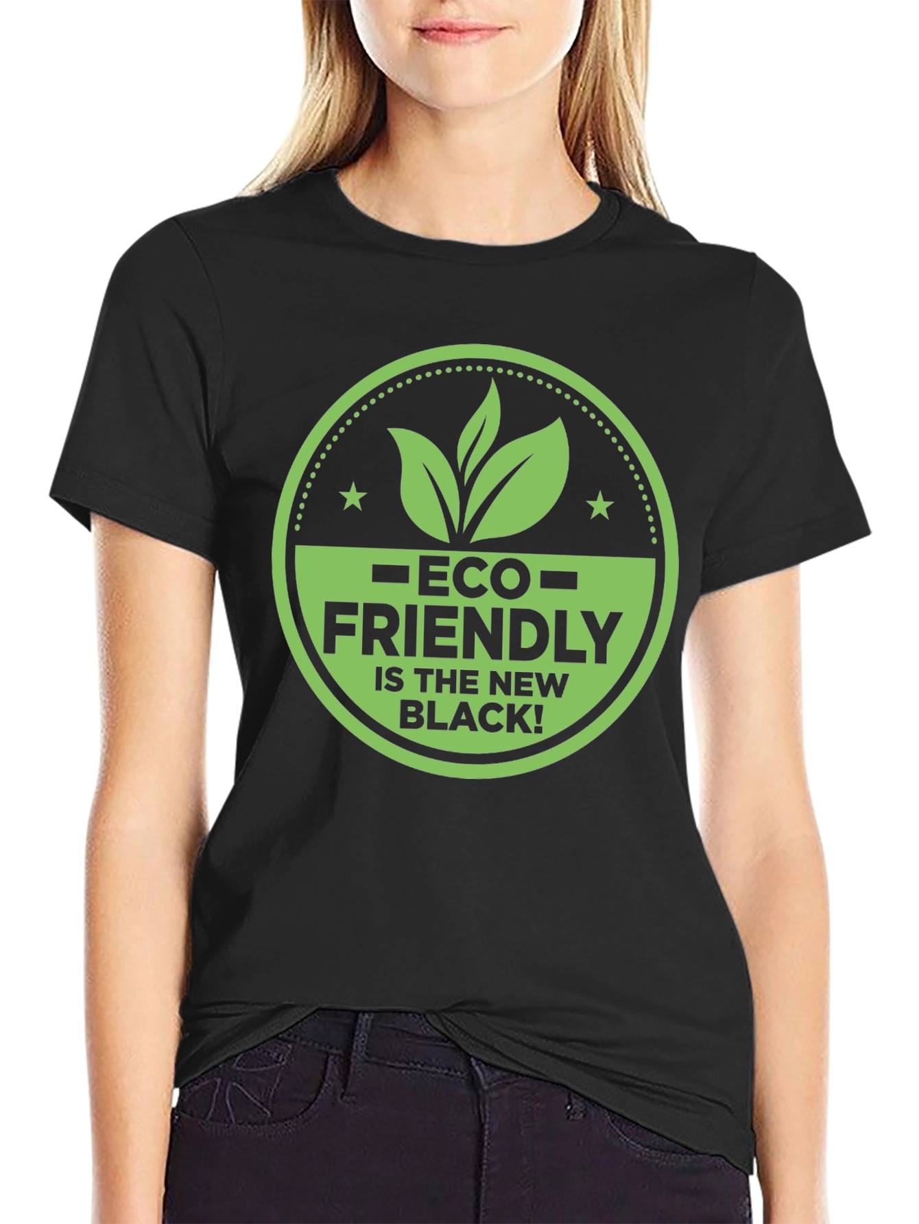Black Eco-Friendly T-Shirt: Black is the New Black! view 2