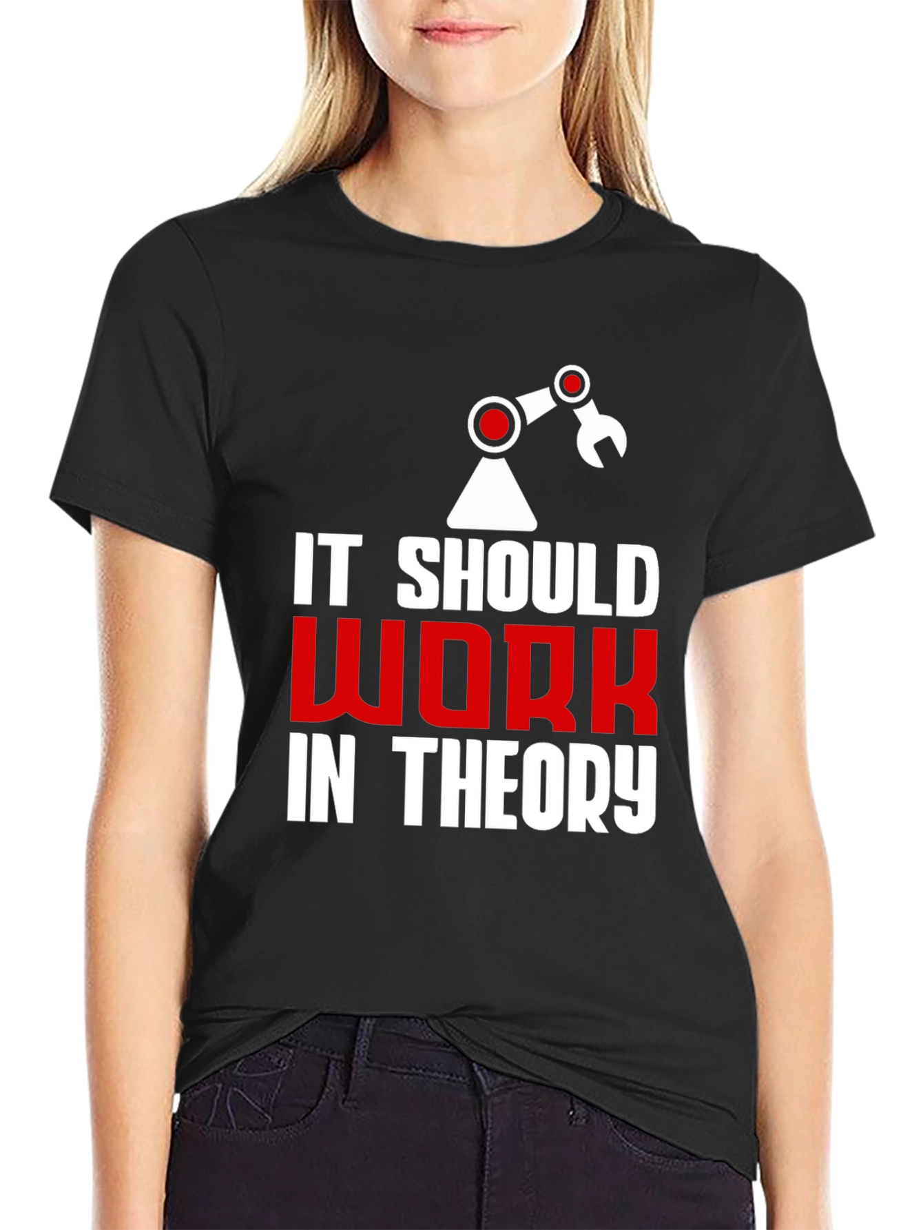 Black It Should Work In Theory Graphic Tee view 2