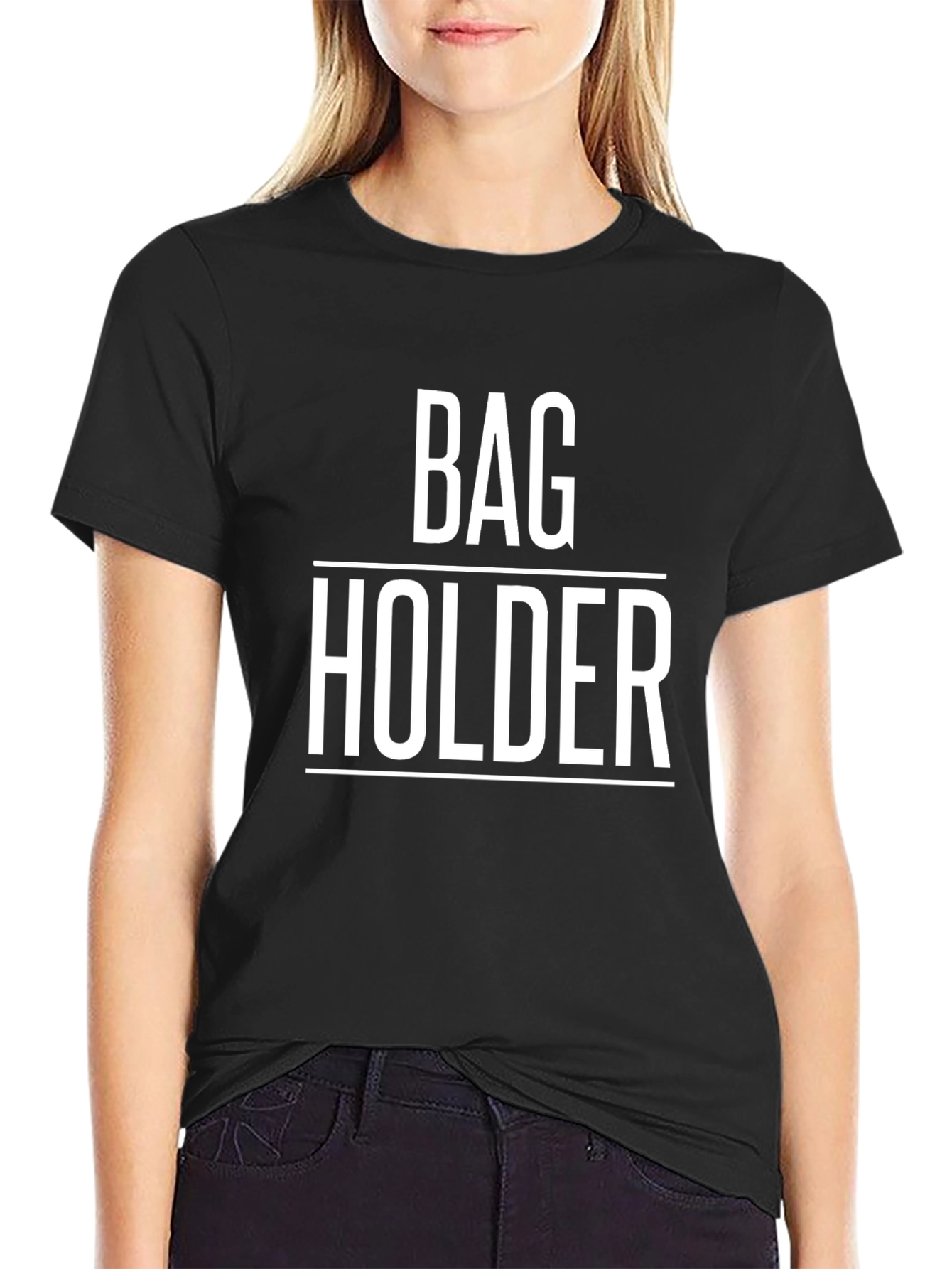 Black Bag Holder Graphic Tee - Funny Sarcastic T-Shirt view 2