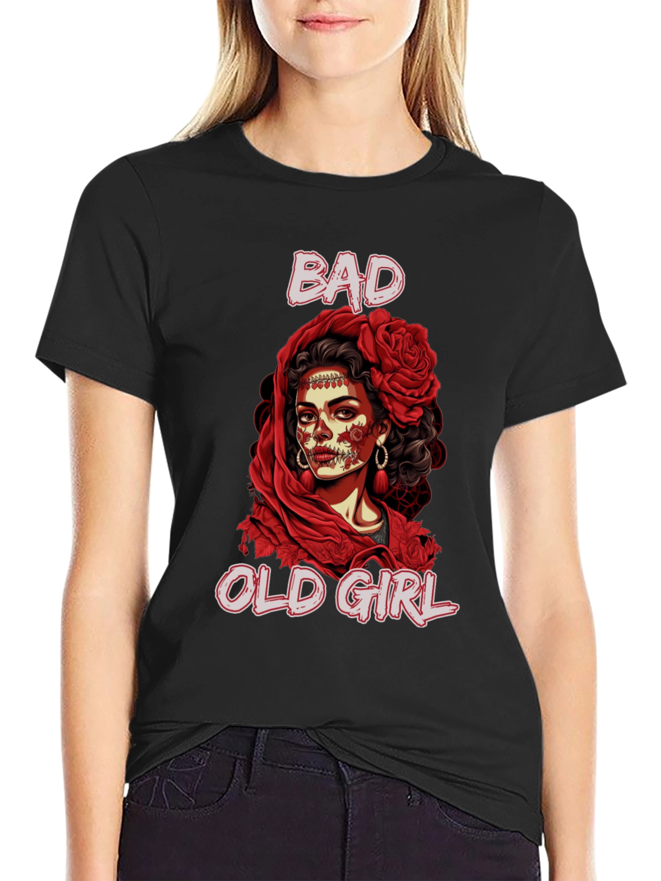 Black Bad Old Girl Graphic Tee view 2