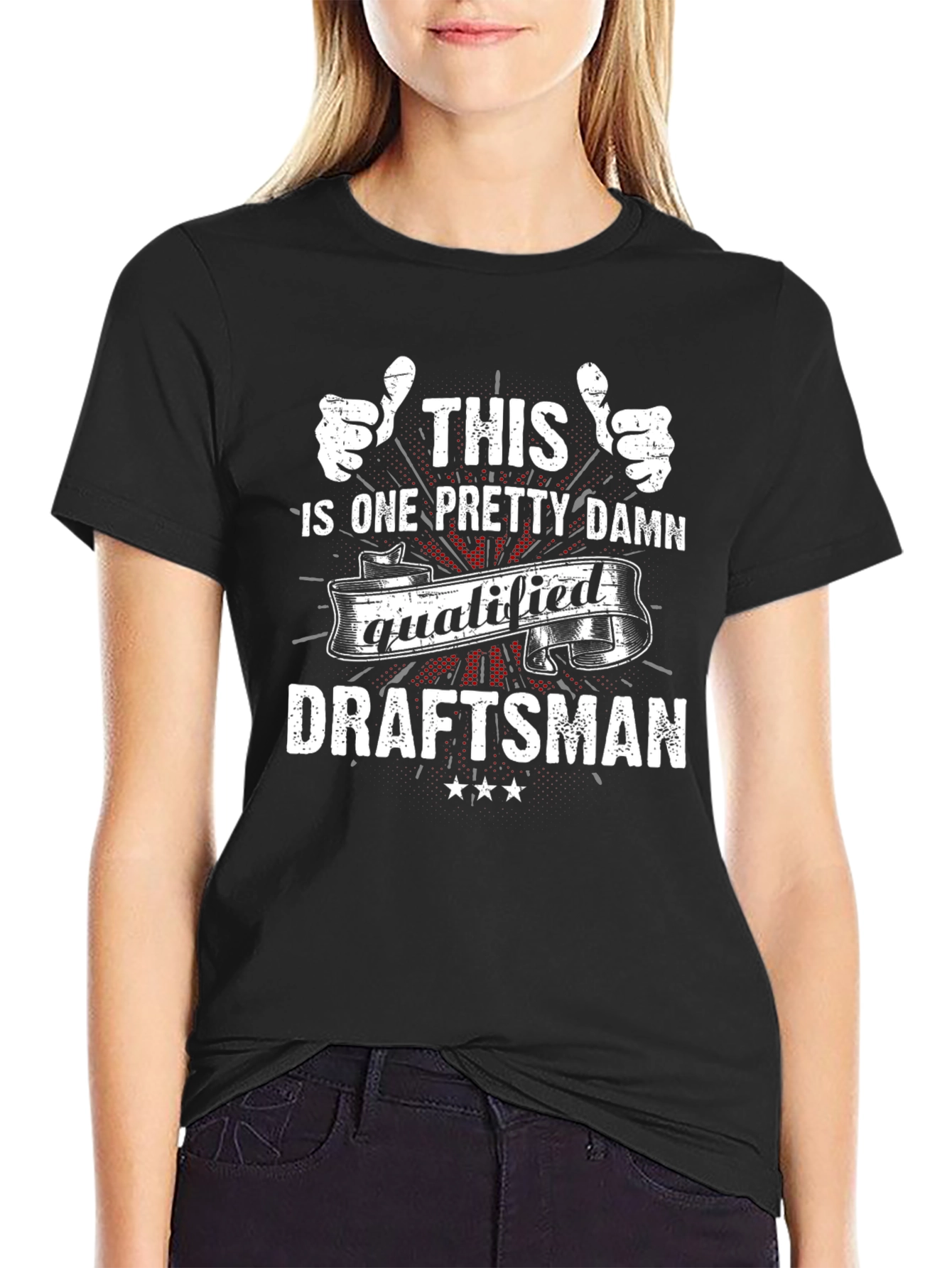 Black Qualified Draftsman Graphic T-Shirt view 2