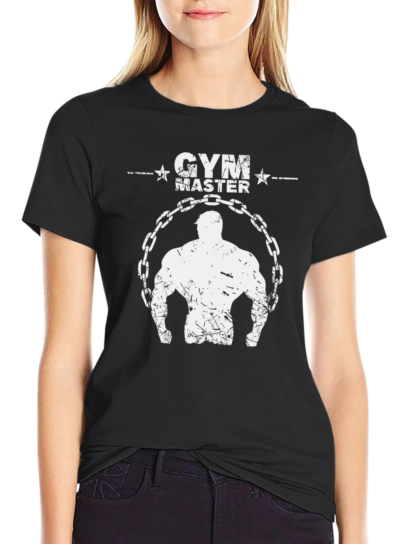 Black Gym Master Graphic Tee - Bodybuilding Shirt view 2