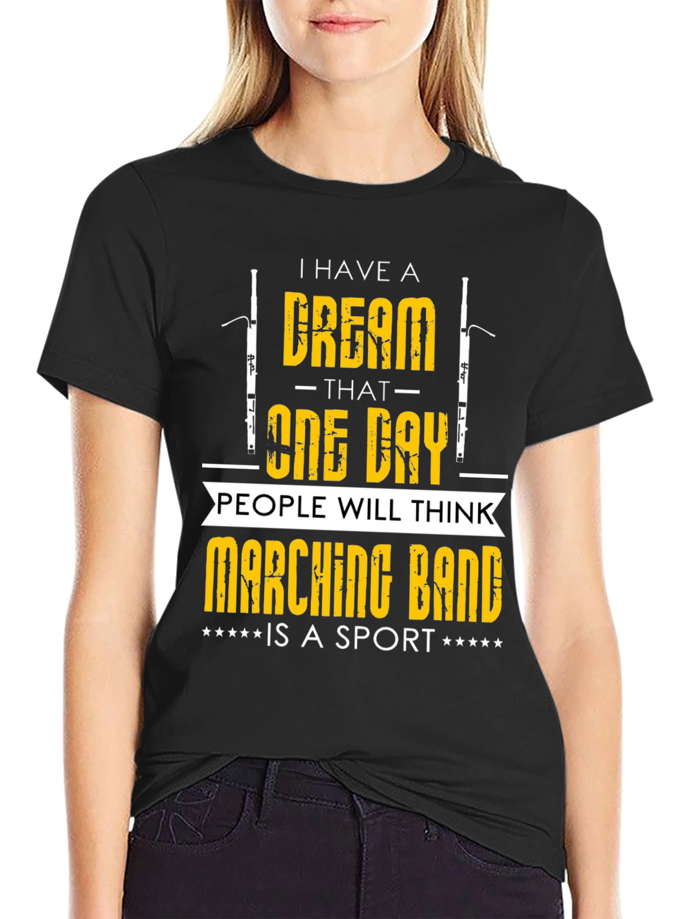 Black Marching Band Sport T-Shirt - Dream Design view 2