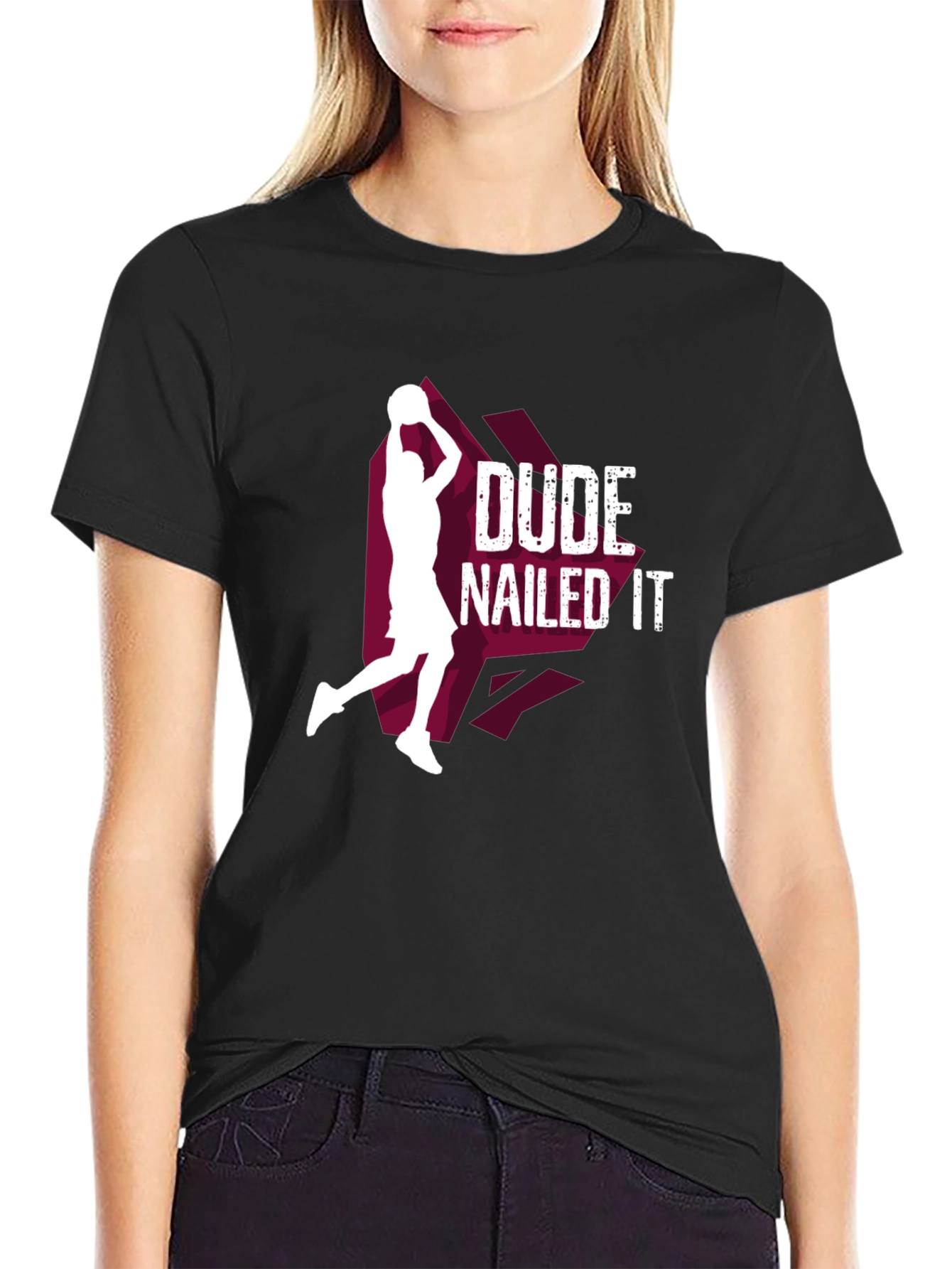 Black Dude Nailed It T-Shirt - Basketball Graphic Tee view 2