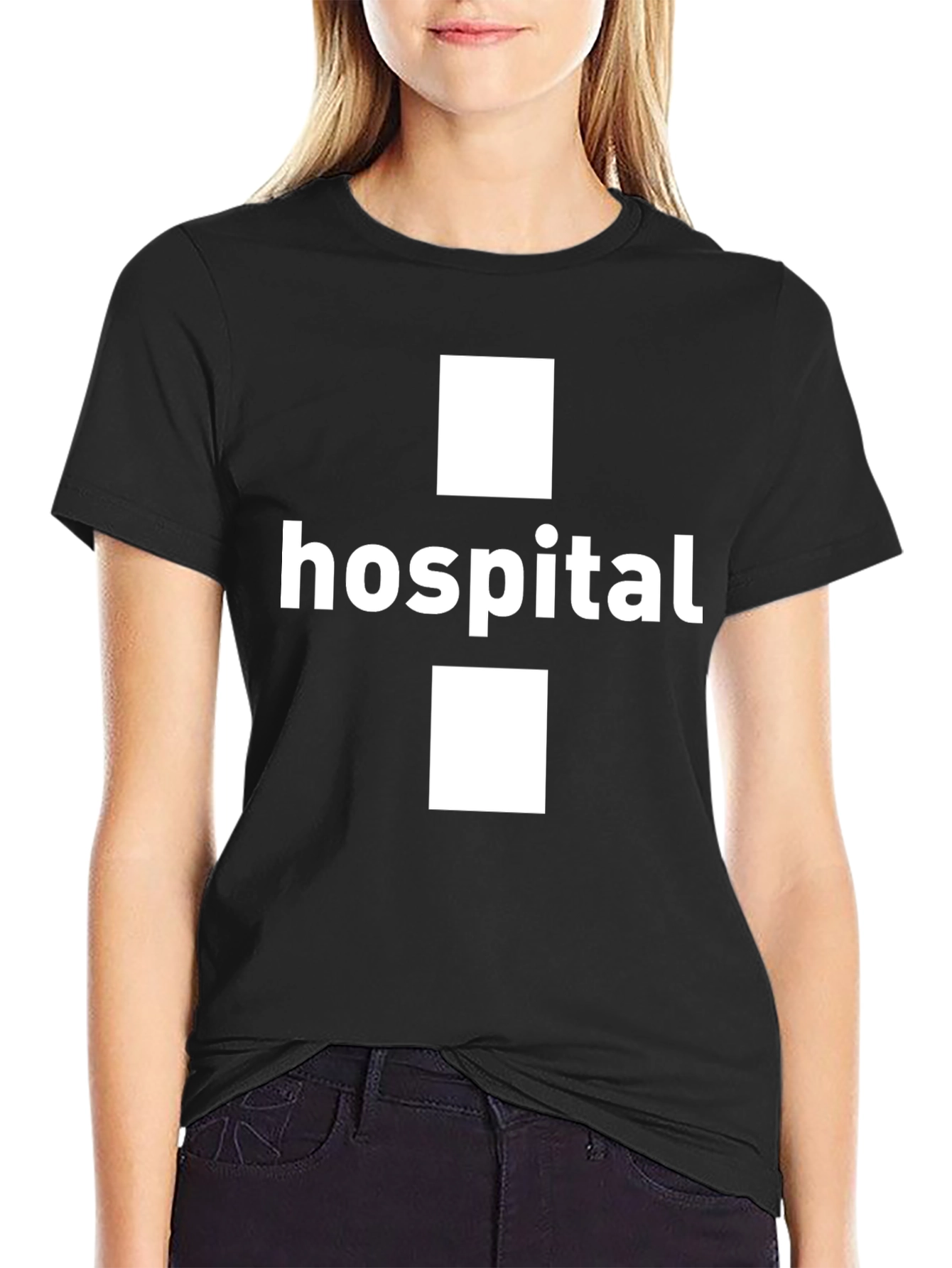 Black Hospital Plus T-Shirt - Classic Design view 2