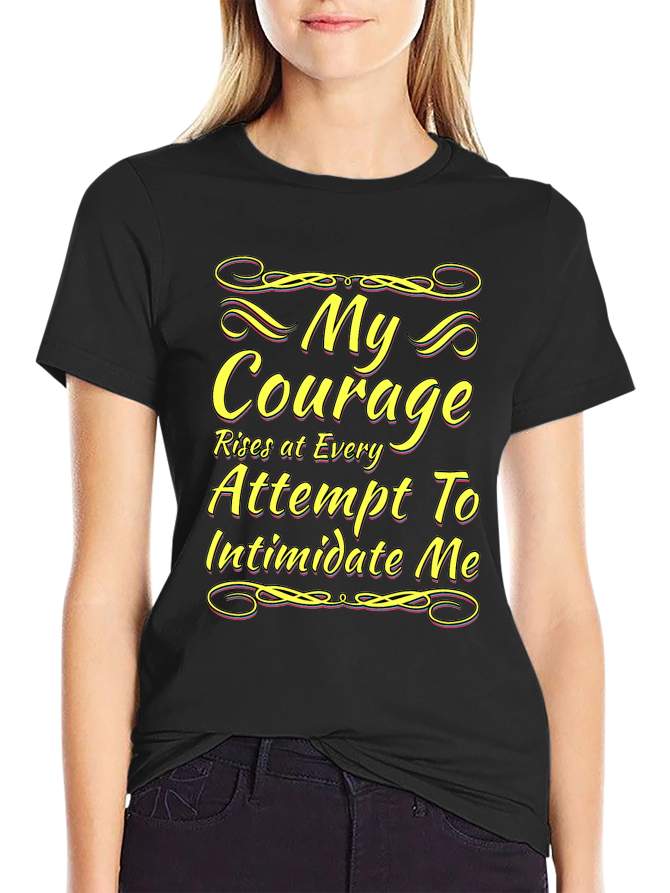 Black My Courage Statement T-Shirt view 2