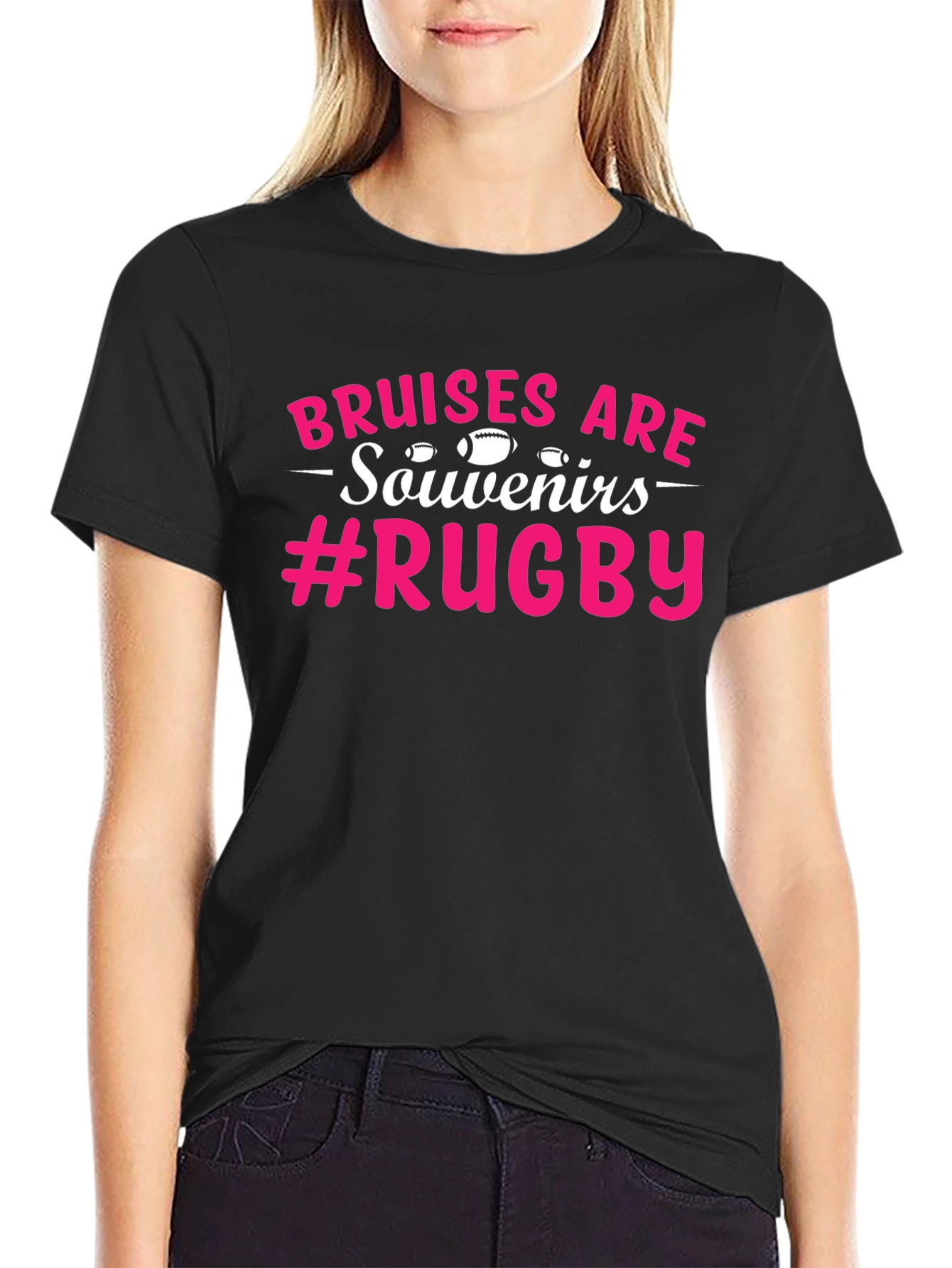 Black Bruises Are Souvenirs Rugby Graphic T-Shirt view 2