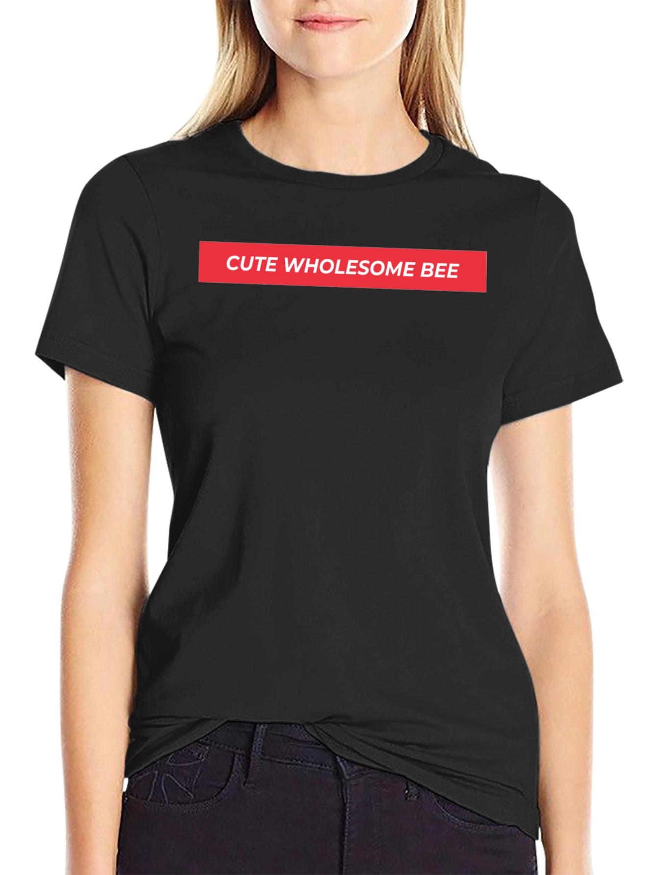 Black Cute Wholesome Bee Graphic Tee view 2