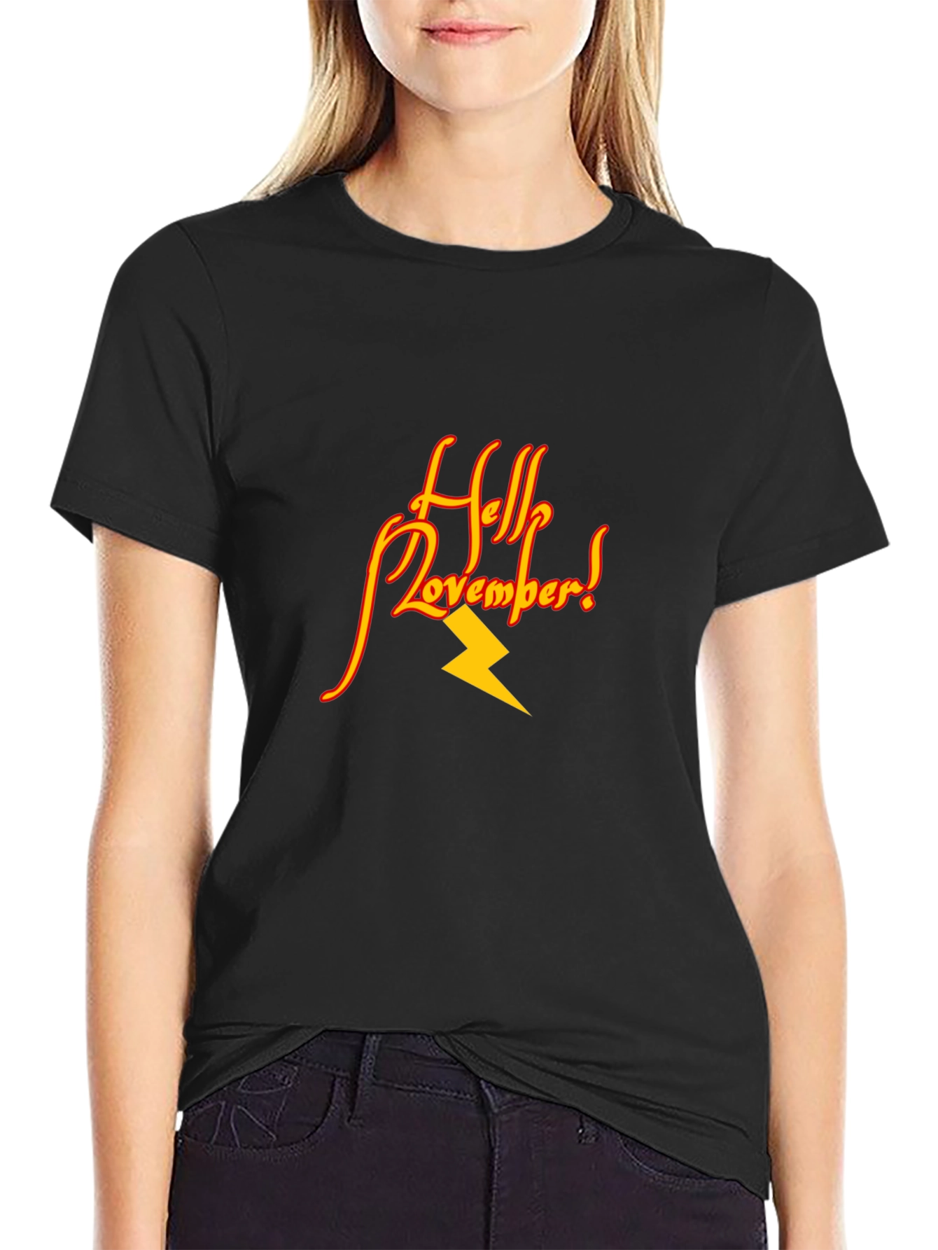 Black Hello Lovember Graphic Tee - Black view 2