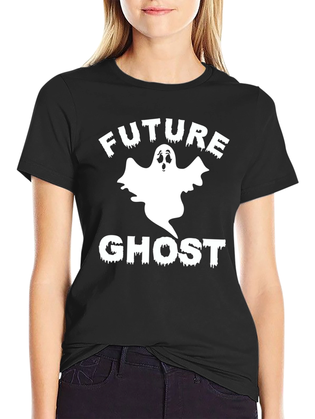 Black Future Ghost T-Shirt - Halloween Spooky Season view 2