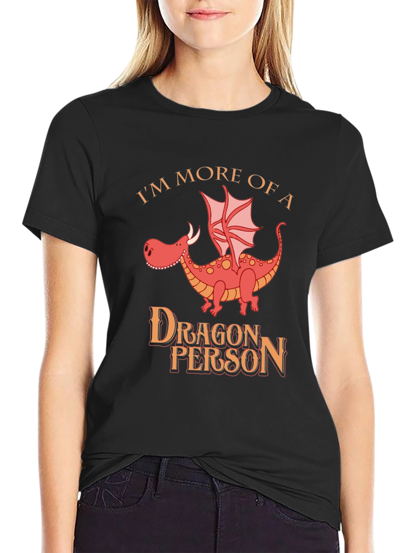 Black Dragon Person T-Shirt: Funny Dragon Lover Tee view 2