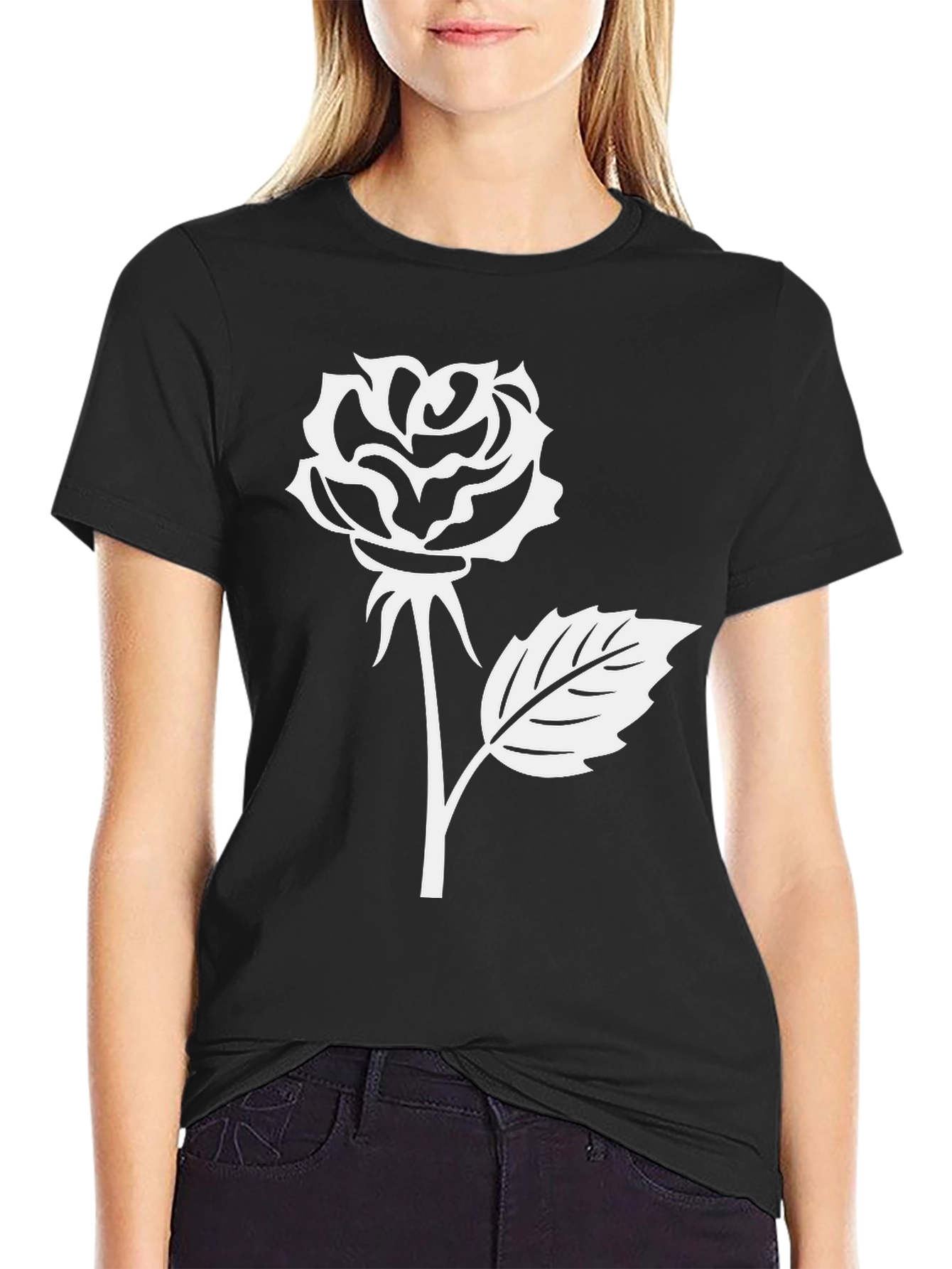 Black Rose Graphic T-Shirt - Black view 2