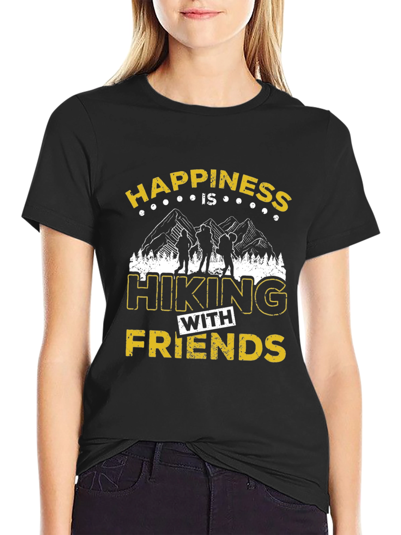 Black Hiking Friends Graphic T-Shirt - Adventure Time! view 2