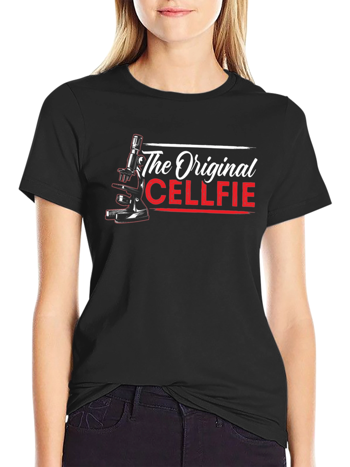 Black The Original Cellfie T-Shirt - Biology Humor view 2