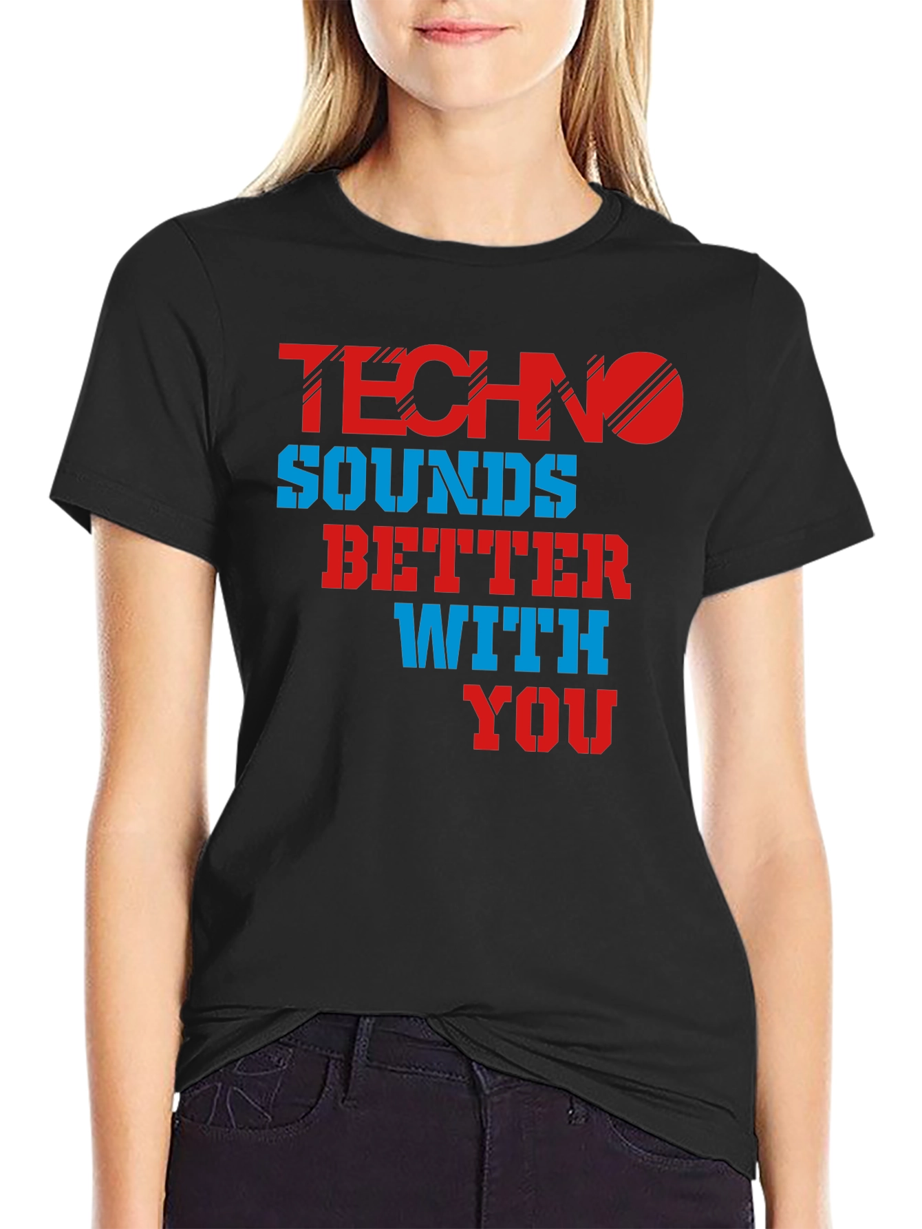 Black Techno Sounds Better With You T-Shirt view 2