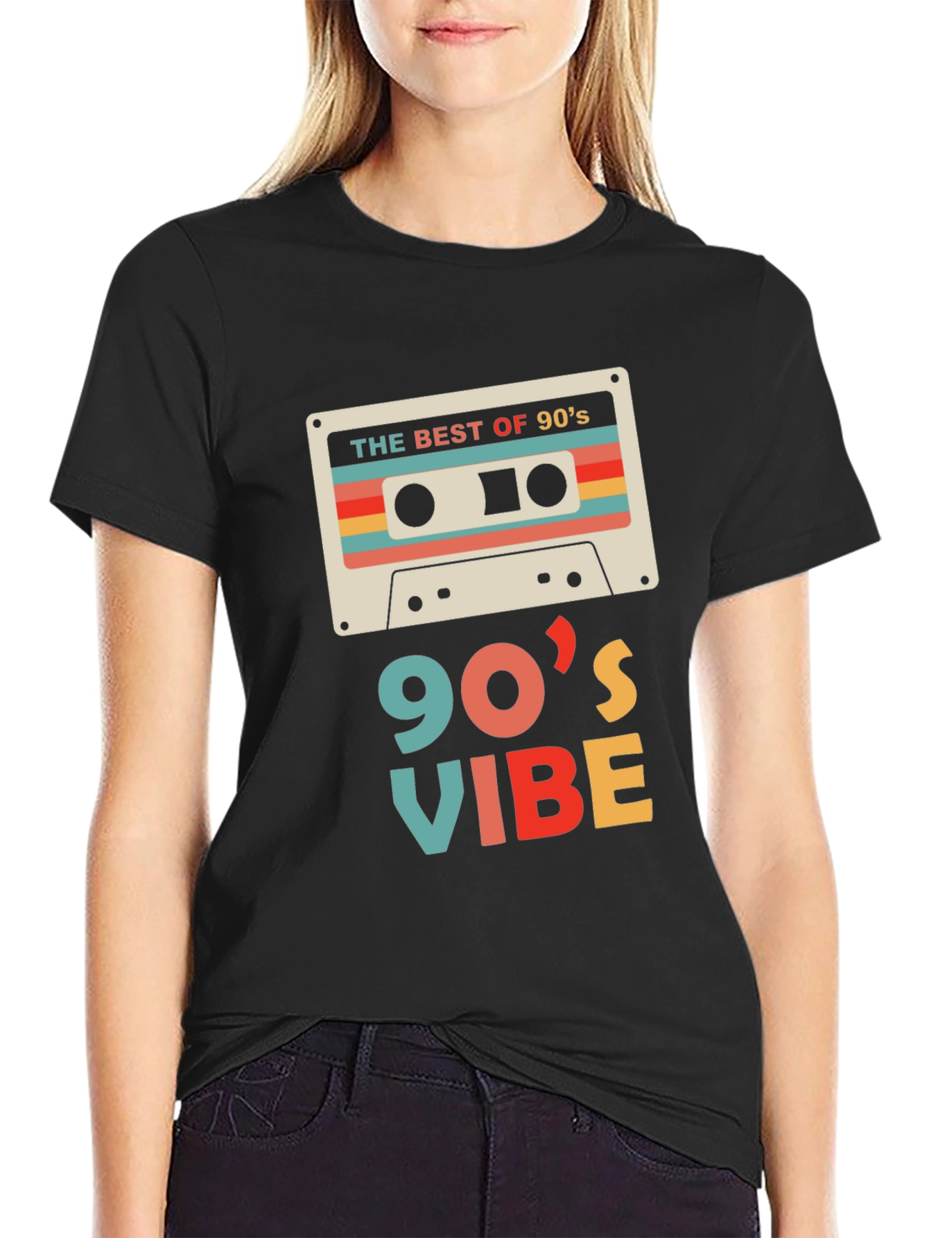 Black Retro 90's Vibe Graphic Tee view 2