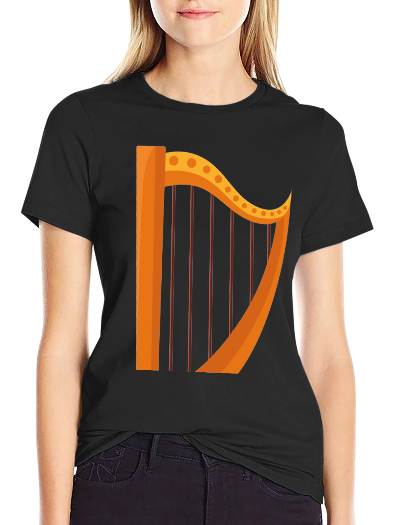 Black Harp Graphic Black T-Shirt view 2