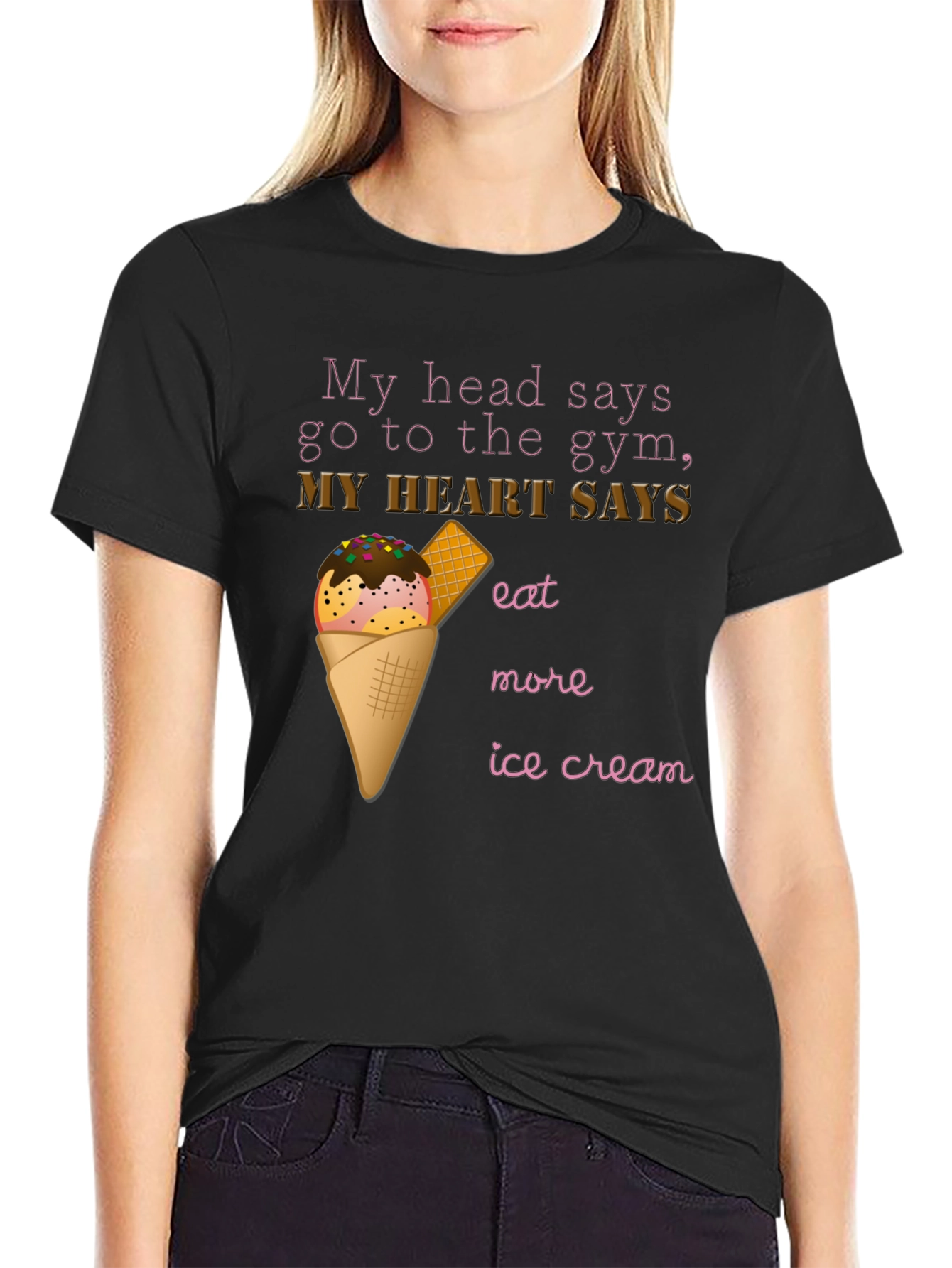 Black Gym vs Ice Cream T-Shirt view 2