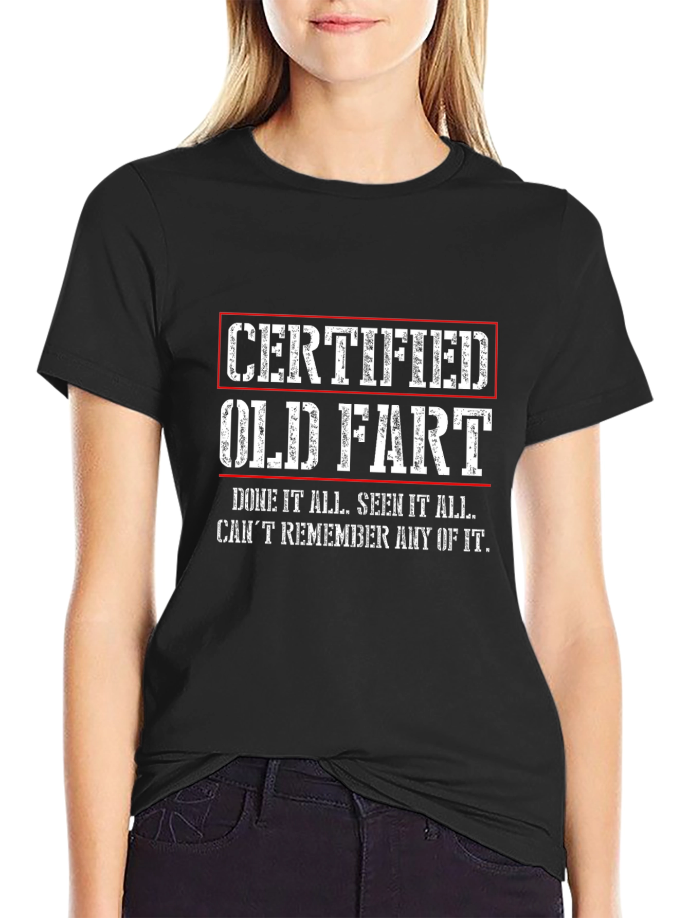Black Certified Old Fart Graphic T-Shirt view 2