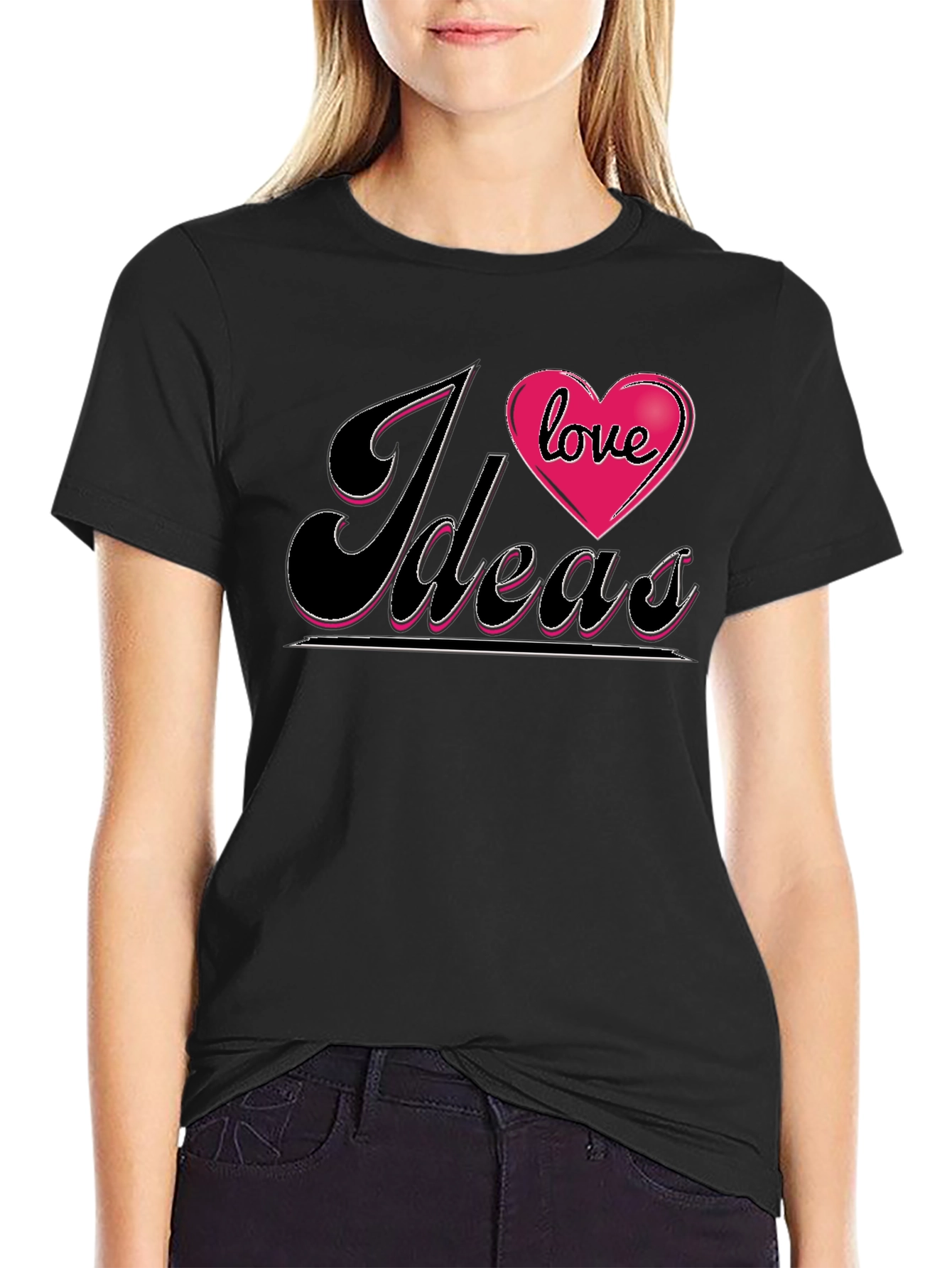 Black I Love Ideas Graphic Tee - Black T-Shirt view 2