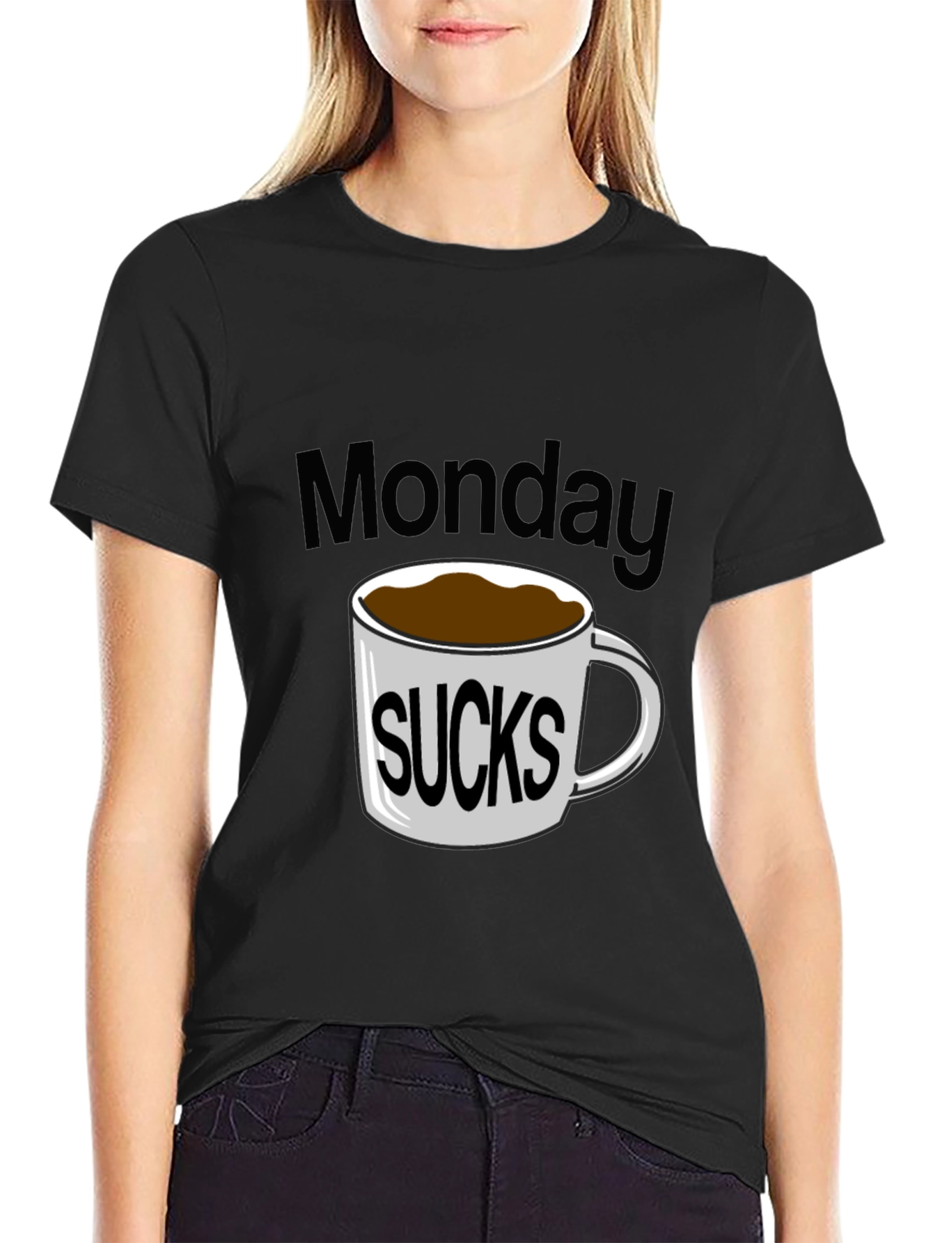 Black Monday Sucks Coffee T-Shirt view 2