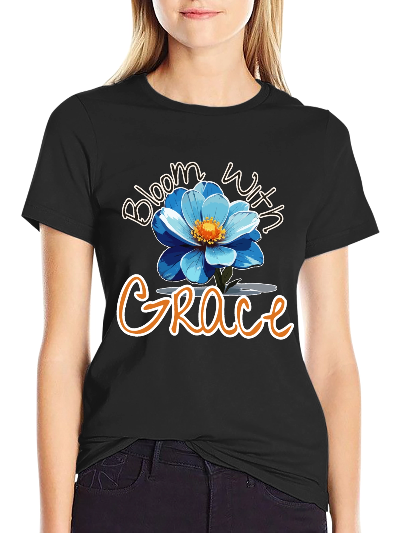Black Bloom with Grace Graphic Tee view 2