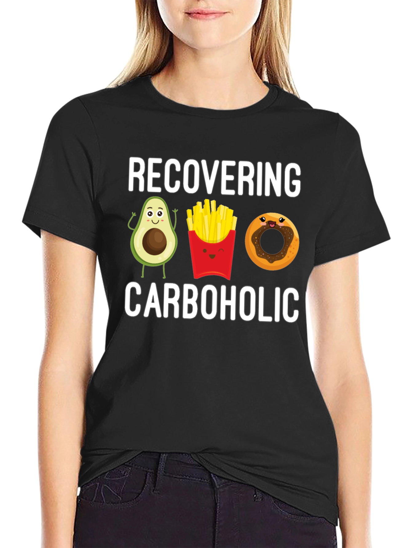 Black Recovering Carboholic T-Shirt view 2