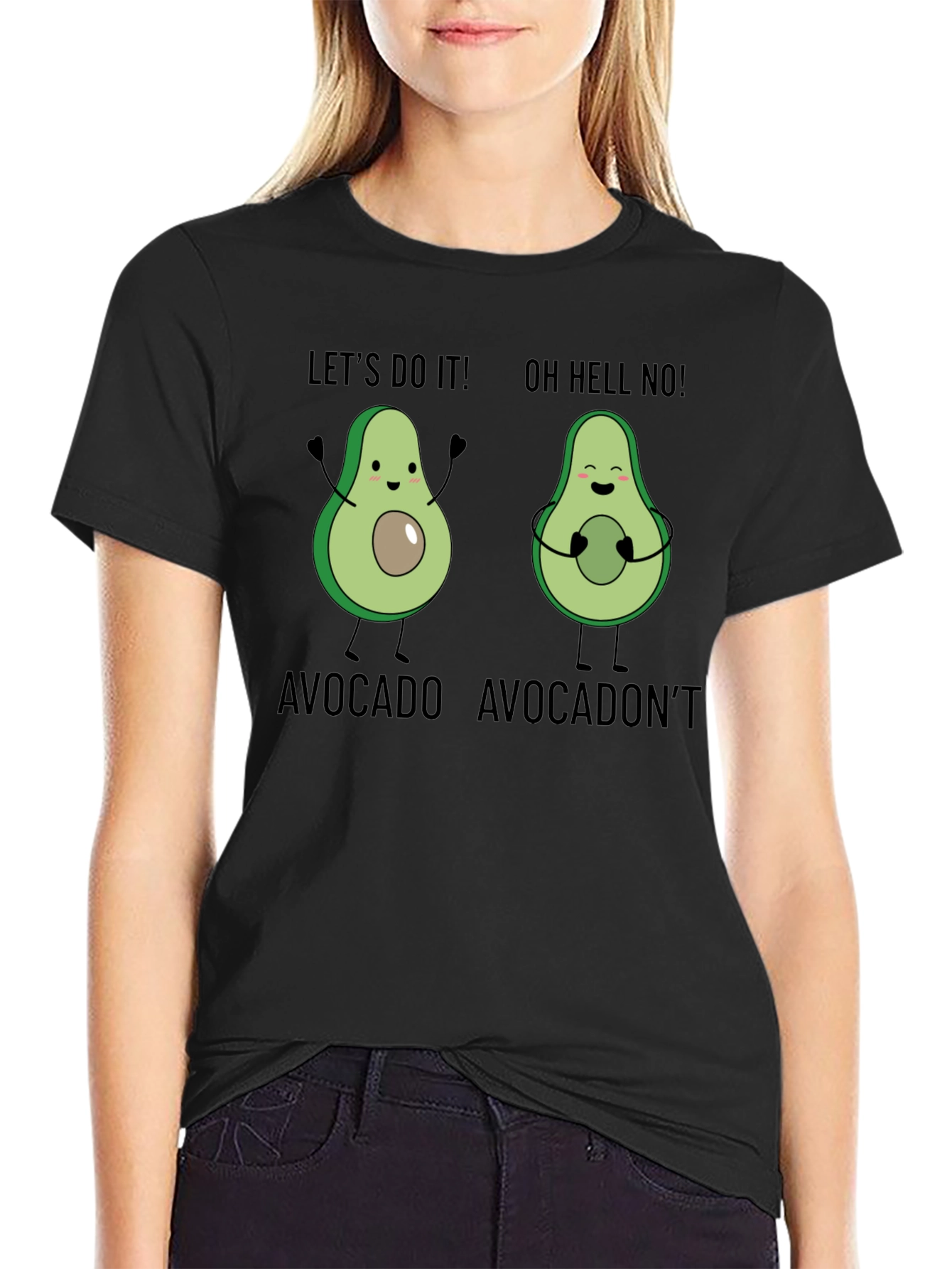 Black Avocado Humor Tee - Let's Do It! T-Shirt view 2